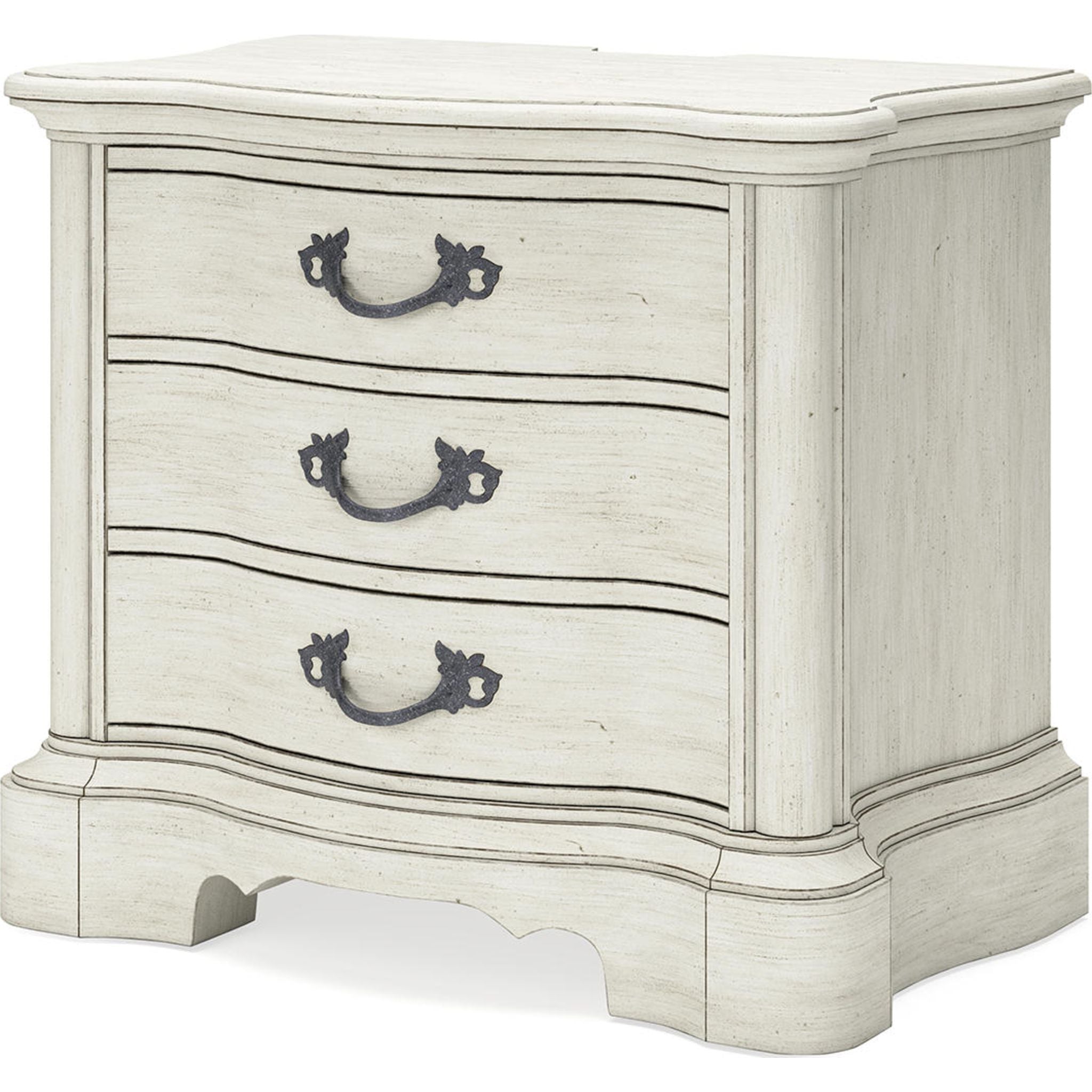 Arlendyne Nightstand - Antique White Finish Bedside Table with Drawer | Perfect for Bedroom, Guest Room, or Nursery Storage