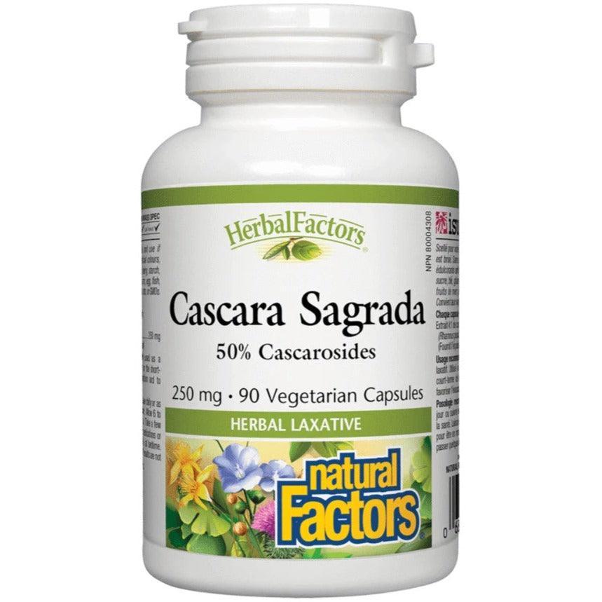 Natural Factors Cascara Sagrada 250mg - 90 Veggie Caps for Digestive Support & Colon Health | Herbal Laxative for Gentle Relief, Vegan & Non-GMO | Supports Regularity & Detox