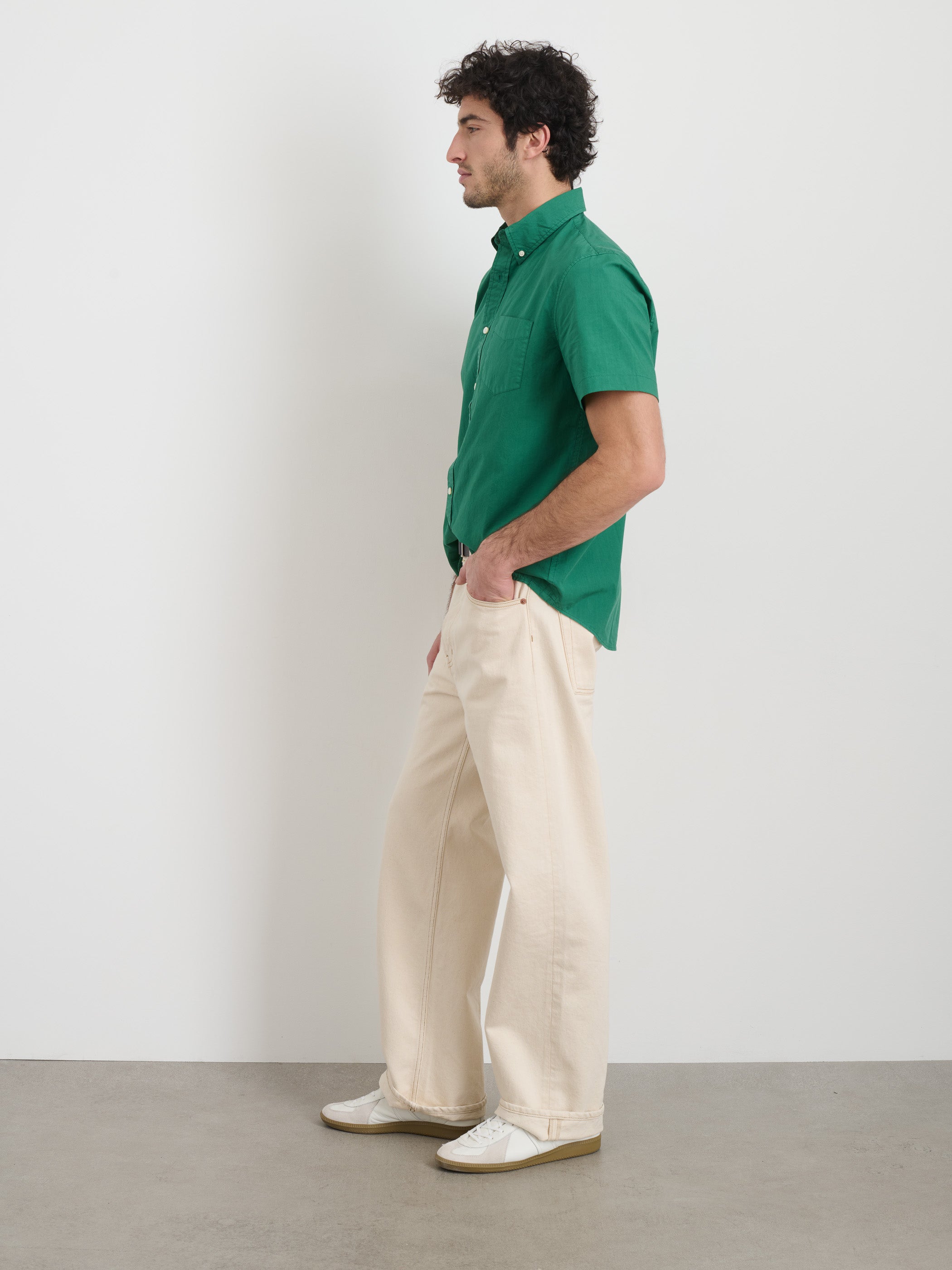 Men's Cotton Short Sleeve Mill Shirt - Comfortable Casual Workwear for Outdoor Activities & Summer Wear