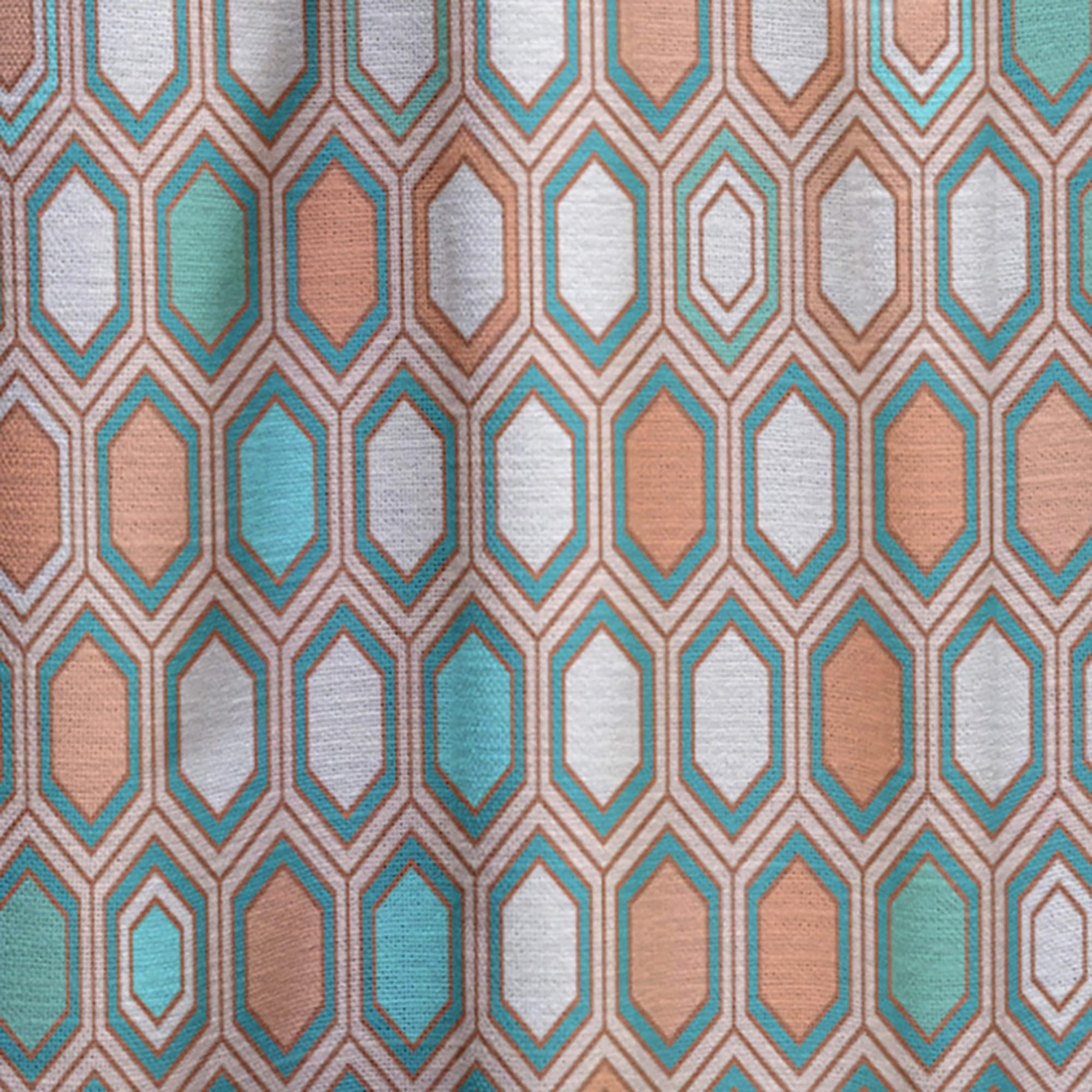 DesignQ Retro Hexagon Pattern III Thermal Insulated Curtains - Single Panel 52x84 - Blackout Drapes for Bedroom & Living Room - Perfect for Home Decor & Light Control