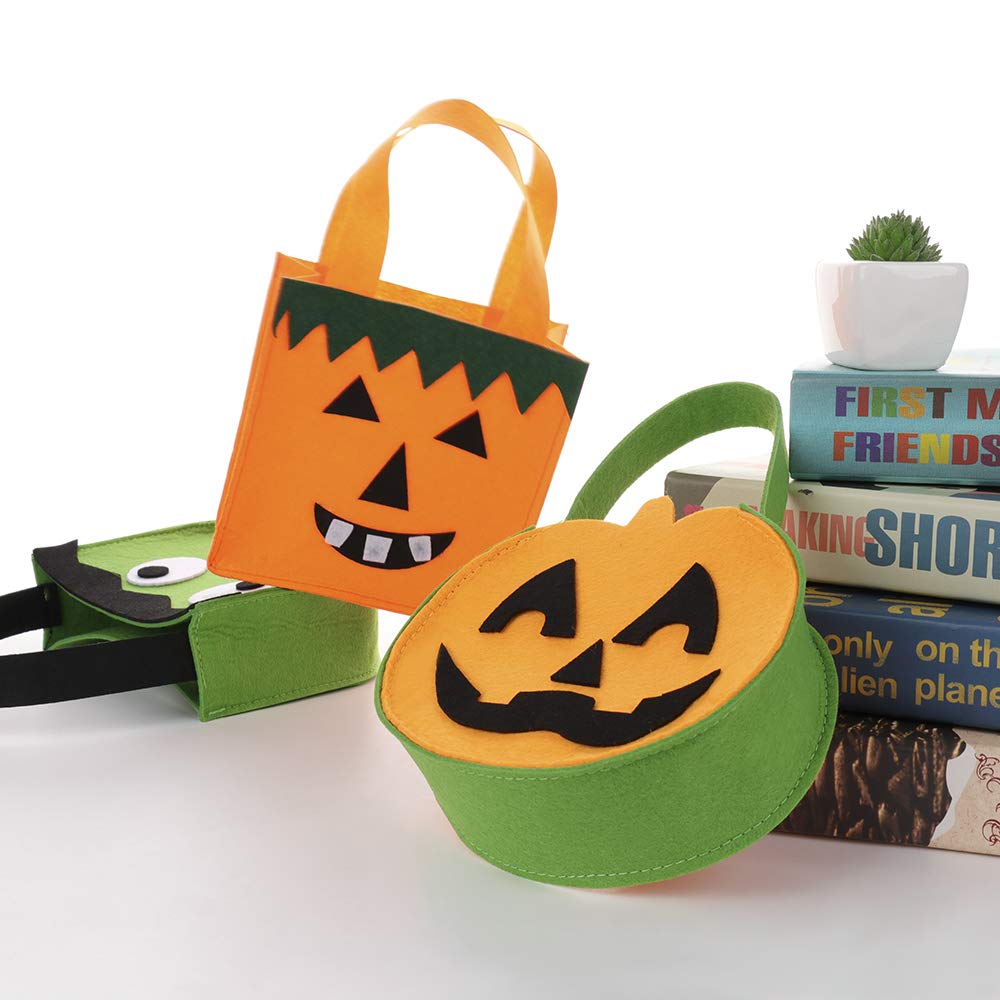 7-Piece Halloween Candy Tote Bags Set - Cute Trick or Treat Baskets for Kids, Halloween Party Favors & Home Decor - Perfect for Candy Collection, Gift Giving & Spooky Decorations