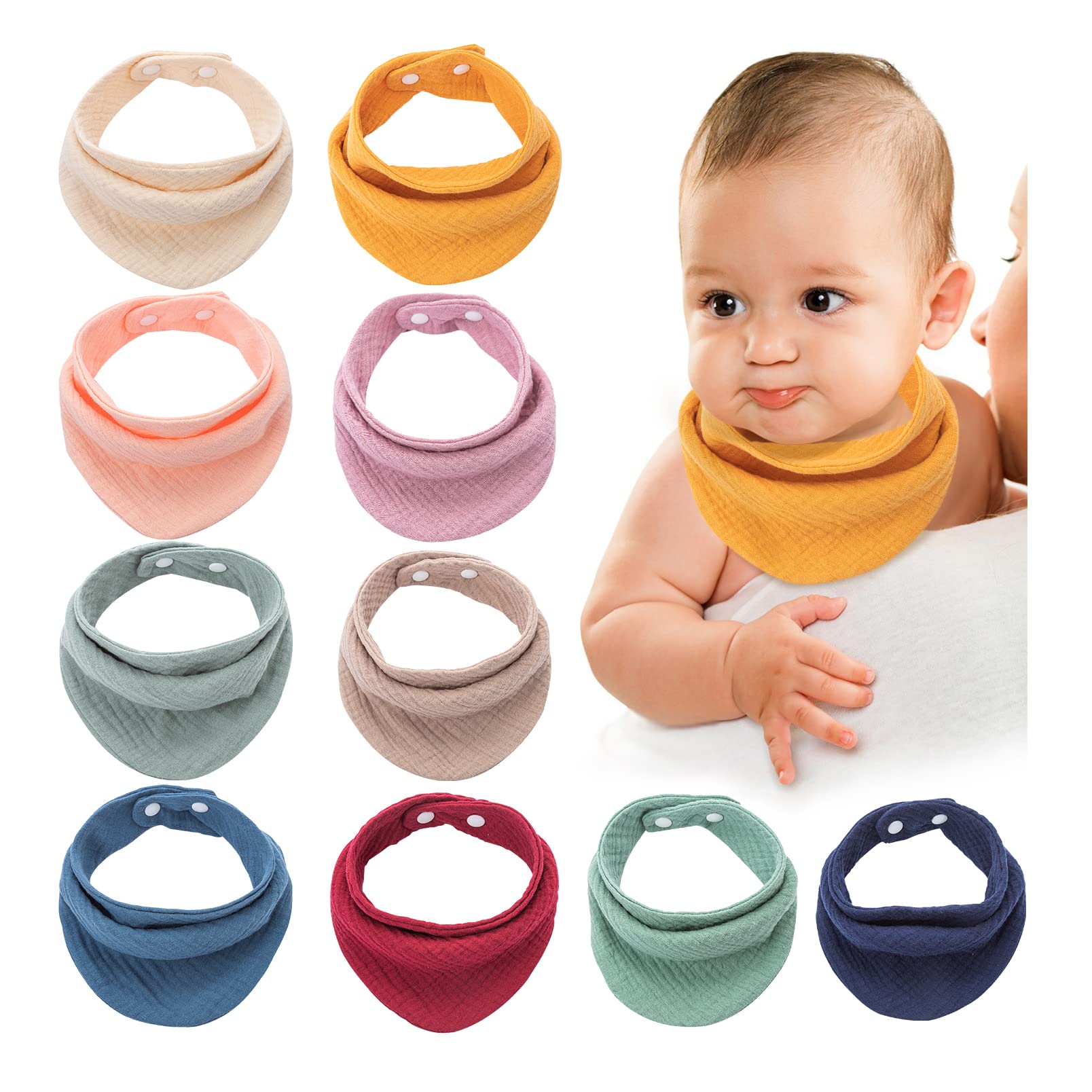 **Baby Bandana Drooling Bibs Set - Soft Muslin Cotton Teething Bibs for Boys & Girls, Newborn & Toddler - Unisex & Absorbent for Drool & Messy Meals - Perfect for Feeding, Teething & Everyday Use**