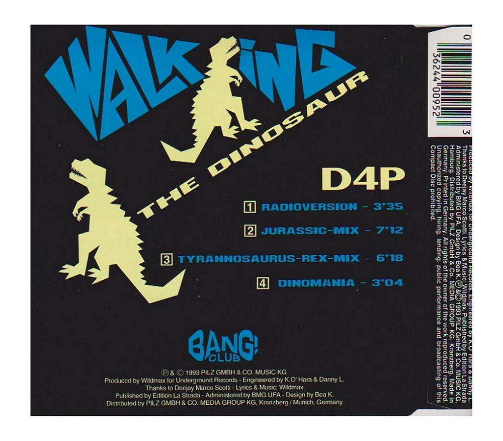 Dinosaur Walking Music CD - Fun & Engaging Single Track for Kids, Parties & Educational Activities