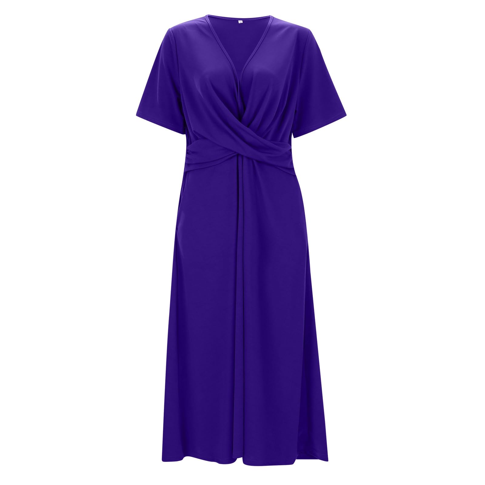 Aniywn Women's Summer Dresses with Pockets 2024 - Crewneck Short Sleeve Flowy Maxi Dress, Loose Beach Cover Up & Casual Sundress - Perfect for Vacations, Outdoor Parties and Summer Travel