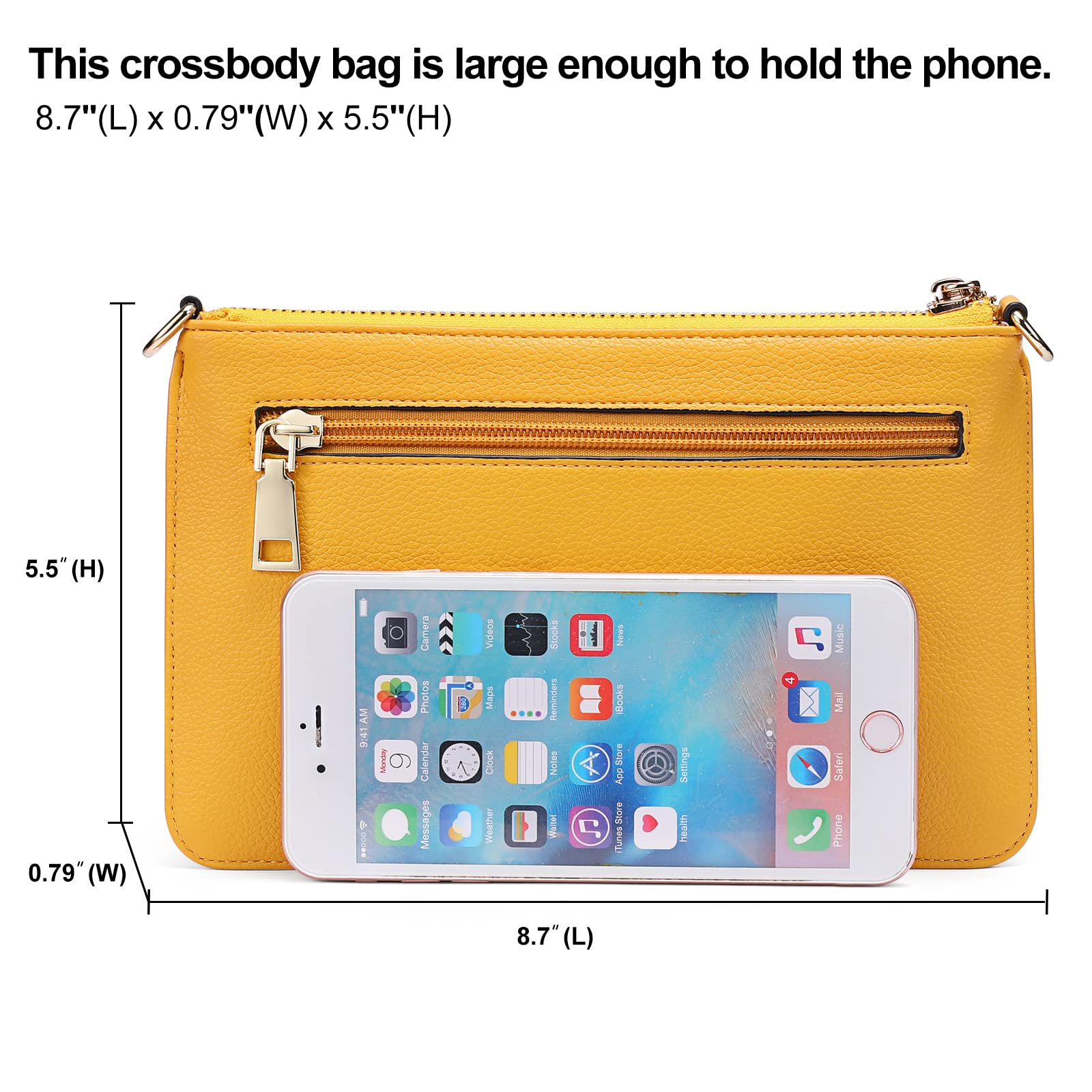 SENDEFN Genuine Leather Wristlet Clutch - Small Crossbody Shoulder Bag for Women with RFID Card Slots | Perfect for Everyday Use, Travel & Shopping
