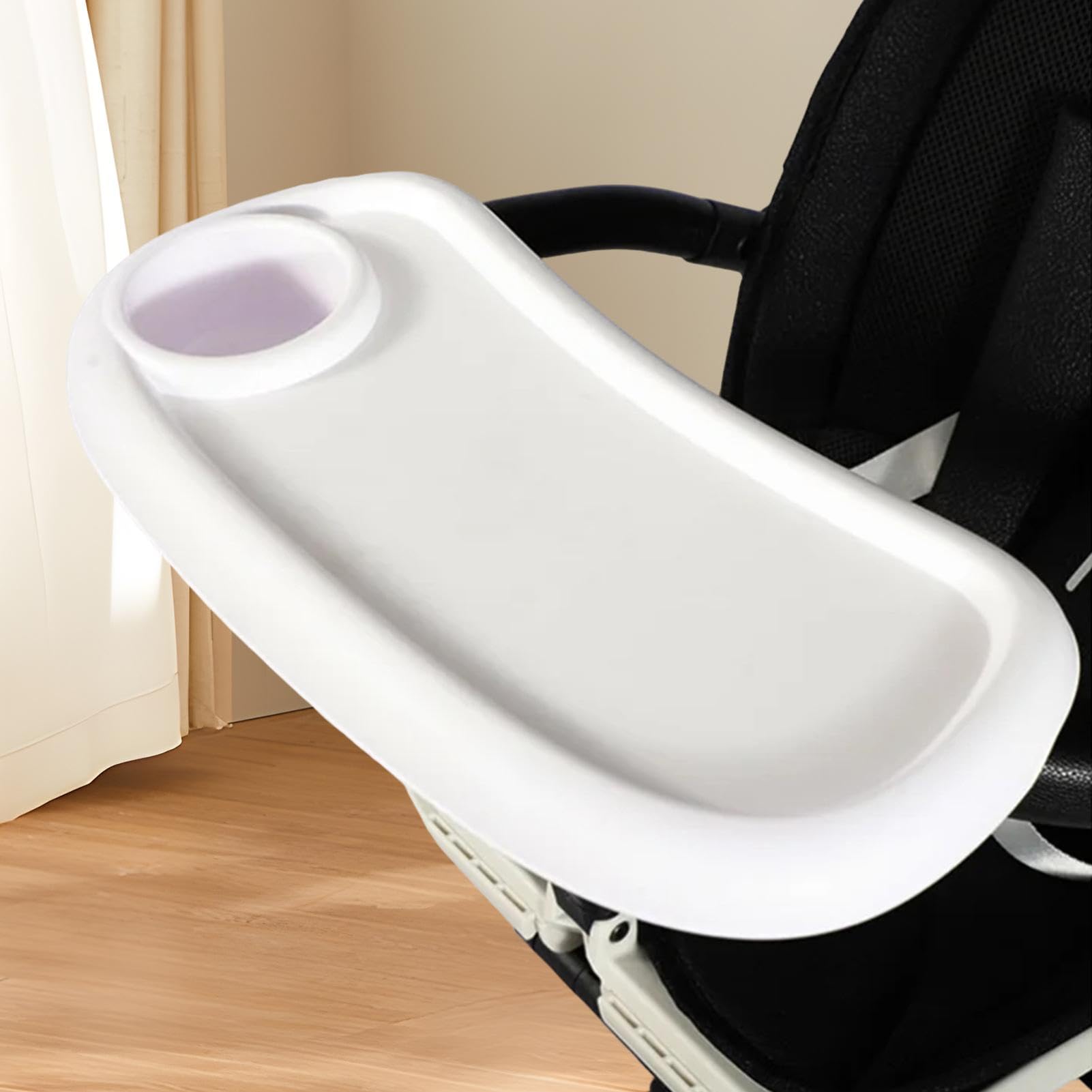 Baby Stroller Tray with Cup Holder - Adjustable Stroller Organizer for Bottles, Snacks, Fruits & Drinks | Perfect for Feeding, Snacking & Hydration On-the-Go