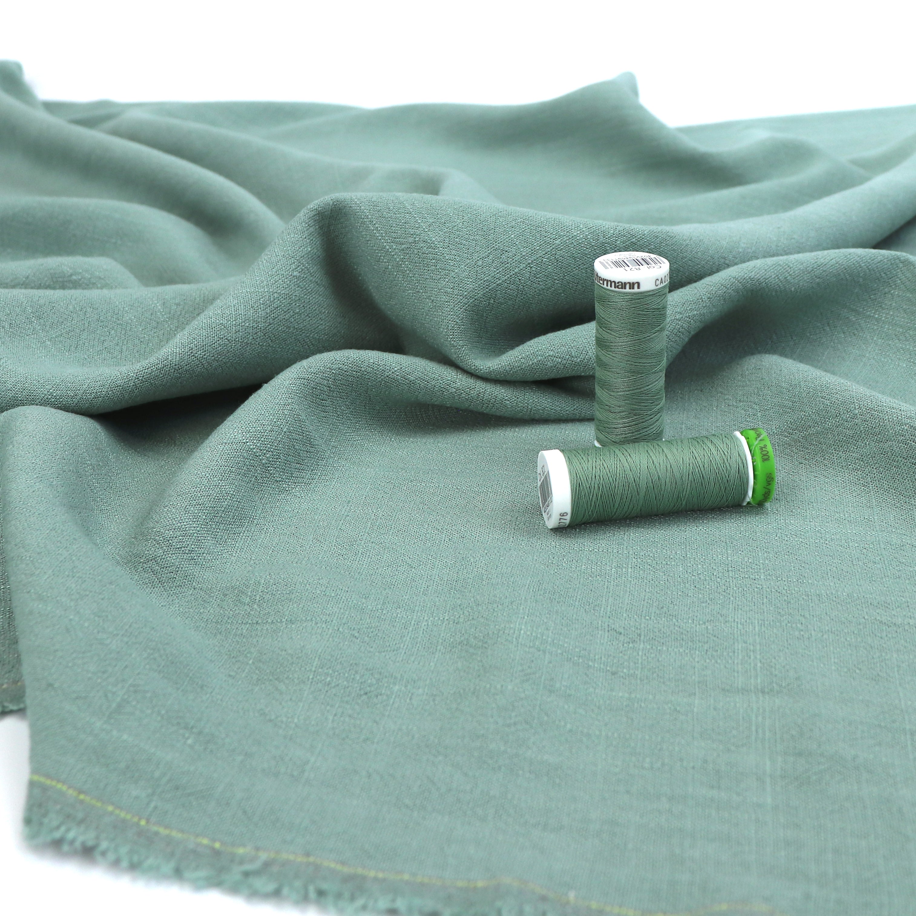 Premium Viscose Linen Fabric - Soft Pale Seafoam Green Textile for Dresses, Curtains & Home Decor | Eco-Friendly Material for DIY Sewing Projects