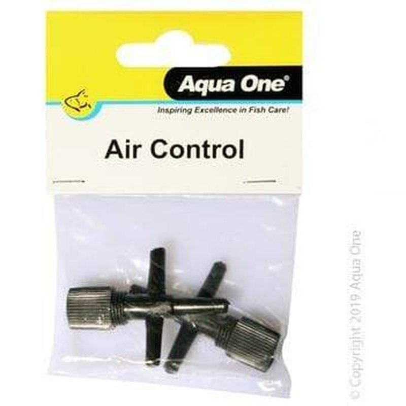 Aqua One Airline T Control Valve 2 Pack - High Quality Air Pump Accessories for Aquariums, Fish Tanks & Hydroponics - Perfect for Air Stone, Sponge Filter & Bubble Wall Setup