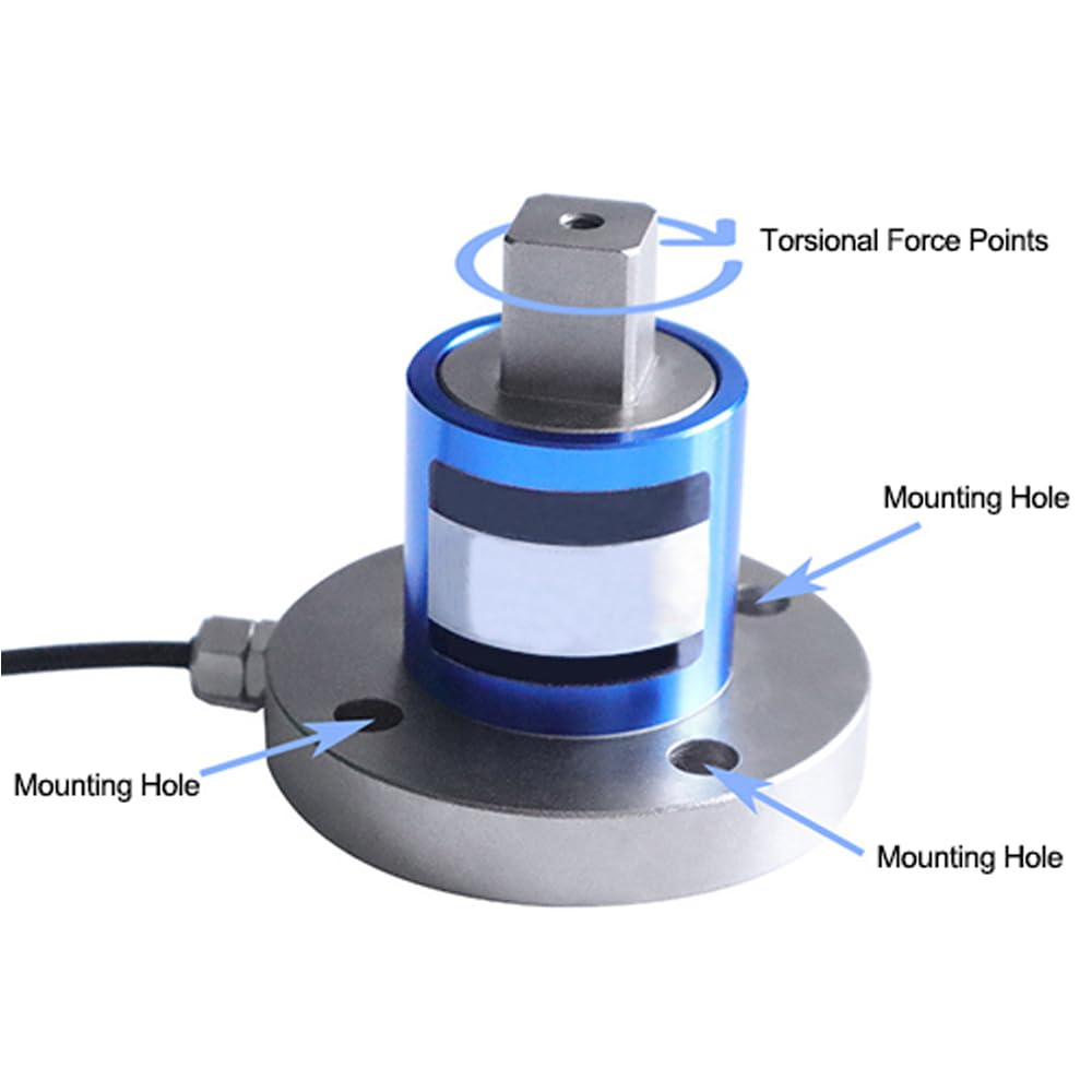 ATO 2Nm Static Torque Sensor with Flange to Square Drive - High Precision Reaction Torque Sensor (0-20mV Output) - Ideal for Robotics, Automotive Testing & Industrial Torque Measurement Applications
