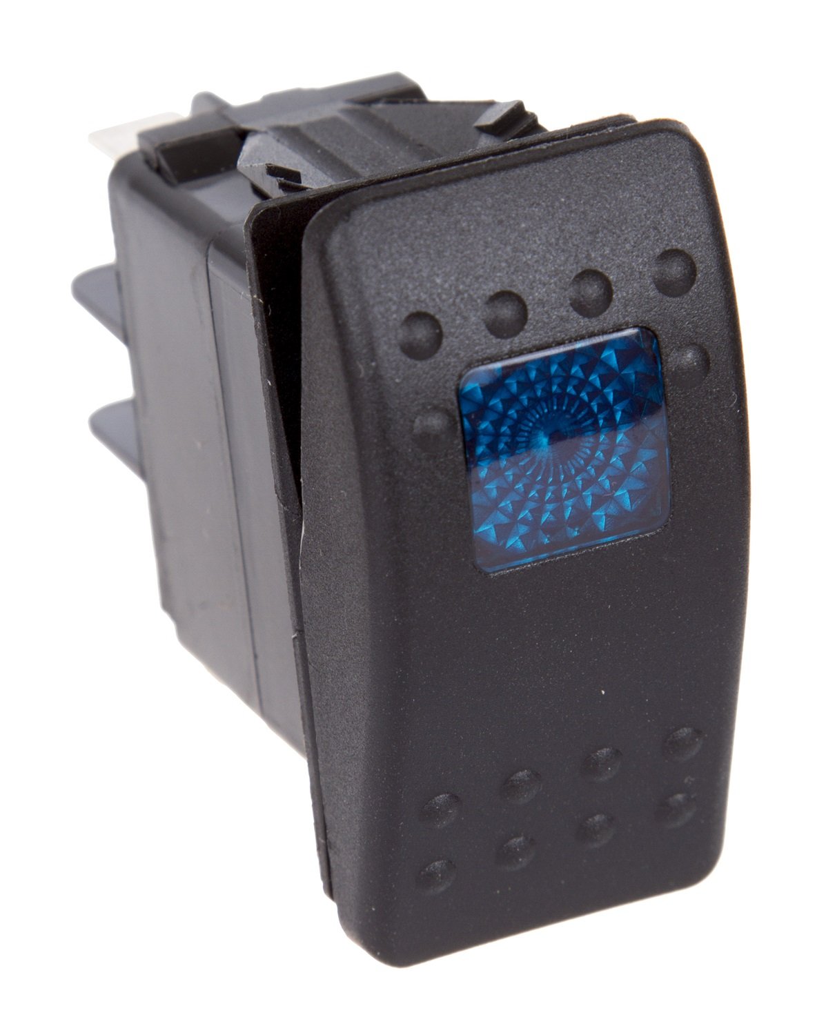 Daystar KU80011 Universal 20 Amp Single Pole Rocker Switch with Blue LED Light - Made in USA (Yellow) - Perfect for Off-Road Vehicles, Marine & RV Applications