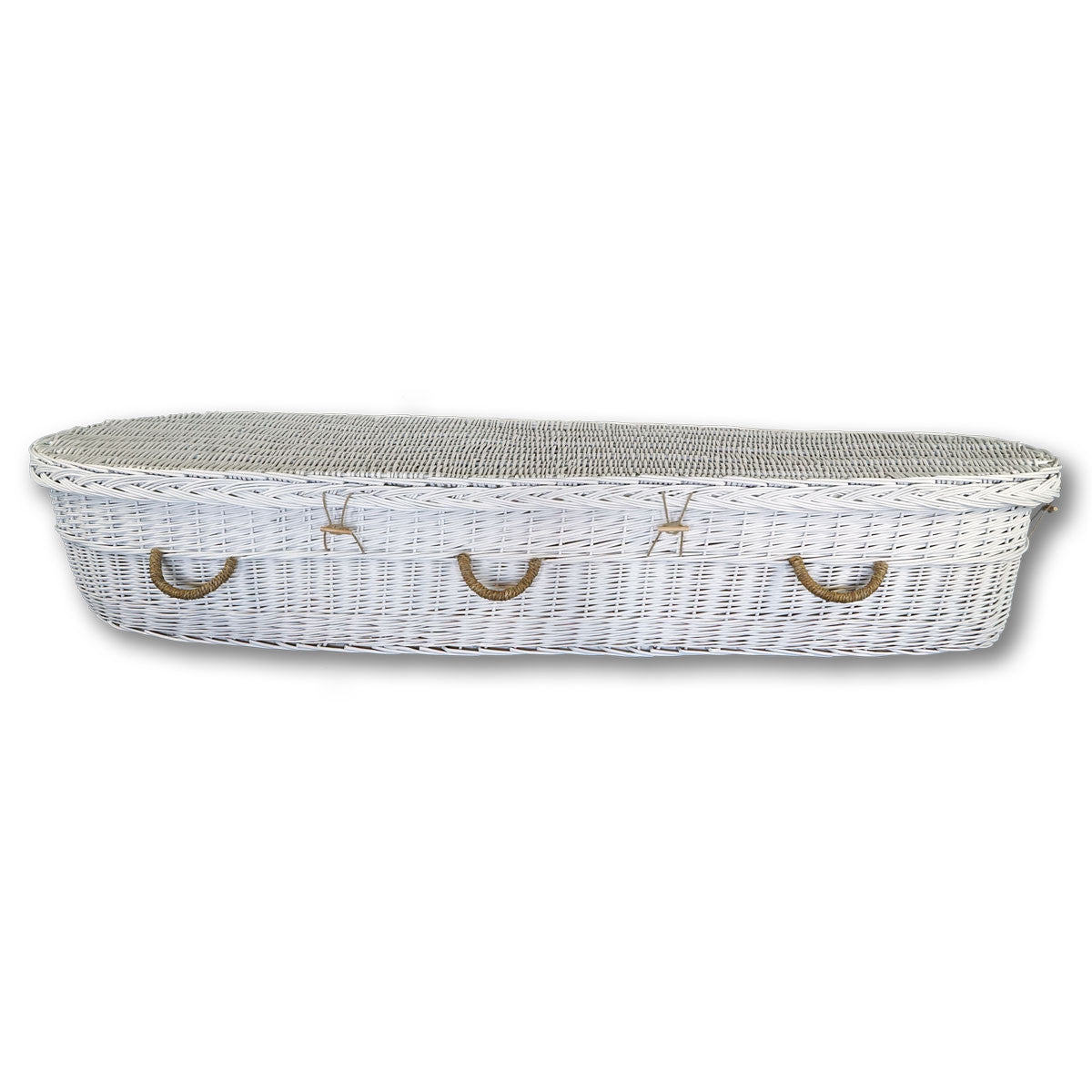 Eco-Friendly Biodegradable White Willow Casket for Burial or Cremation | Sustainable Funeral Casket for Green Burial & Natural Decomposition | Perfect for Eco-Conscious Memorial Services & Environmentally Friendly Funerals