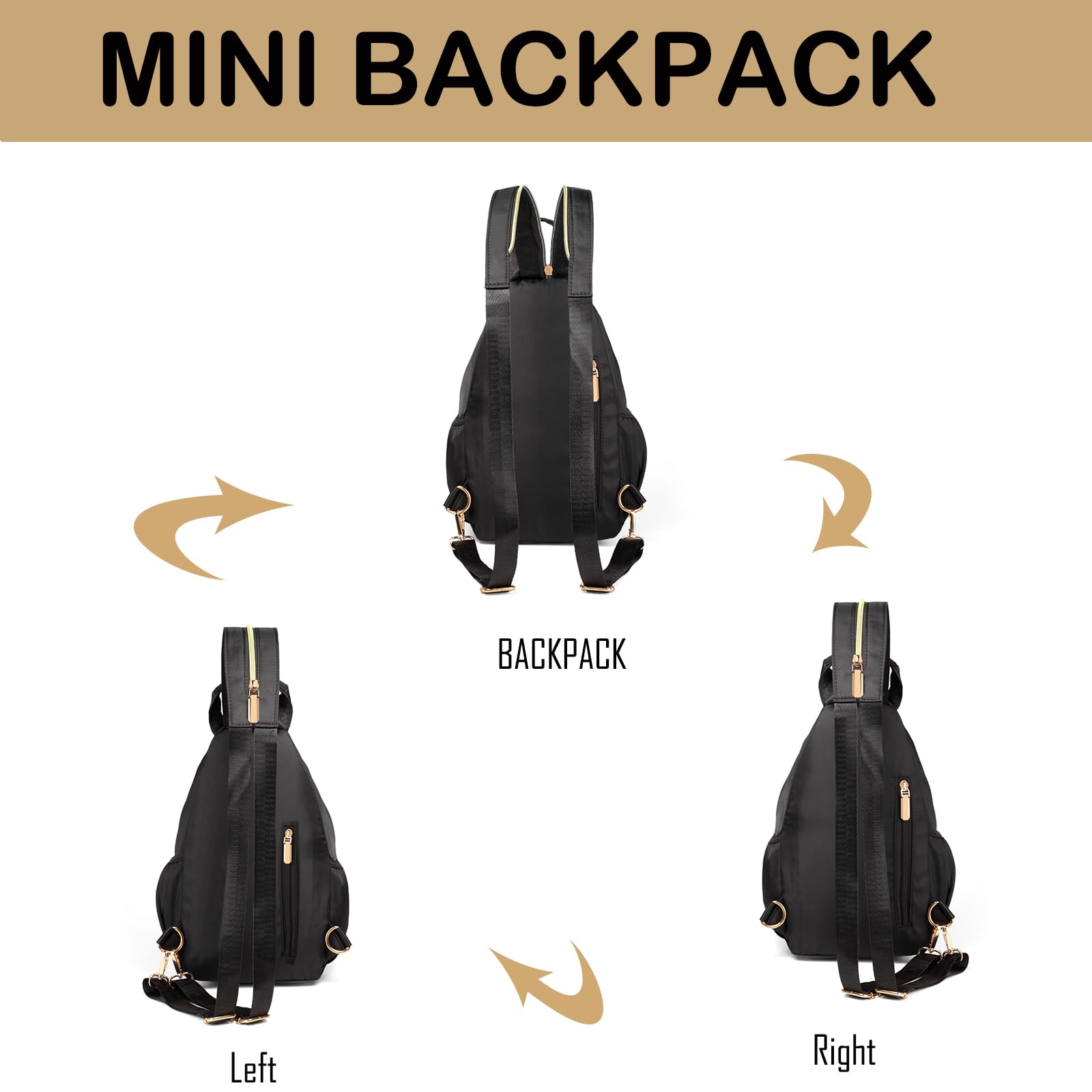 Convertible Crossbody Sling Bag & Mini Backpack - Lightweight Travel Hiking Daypack for Women & Men | Perfect for Outdoor Adventures, Commuting & Daily Use