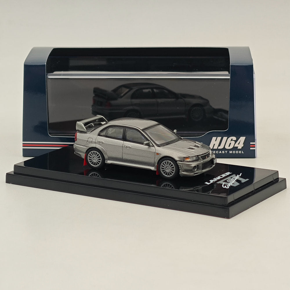 1/64 Scale Mitsubishi Lancer GSR Evolution VI (CP9A) 1999 Diecast Model Car - Hobby Japan HJ642033AS Silver | Collectible Toy Car for Display, Racing Enthusiasts & Model Car Collection