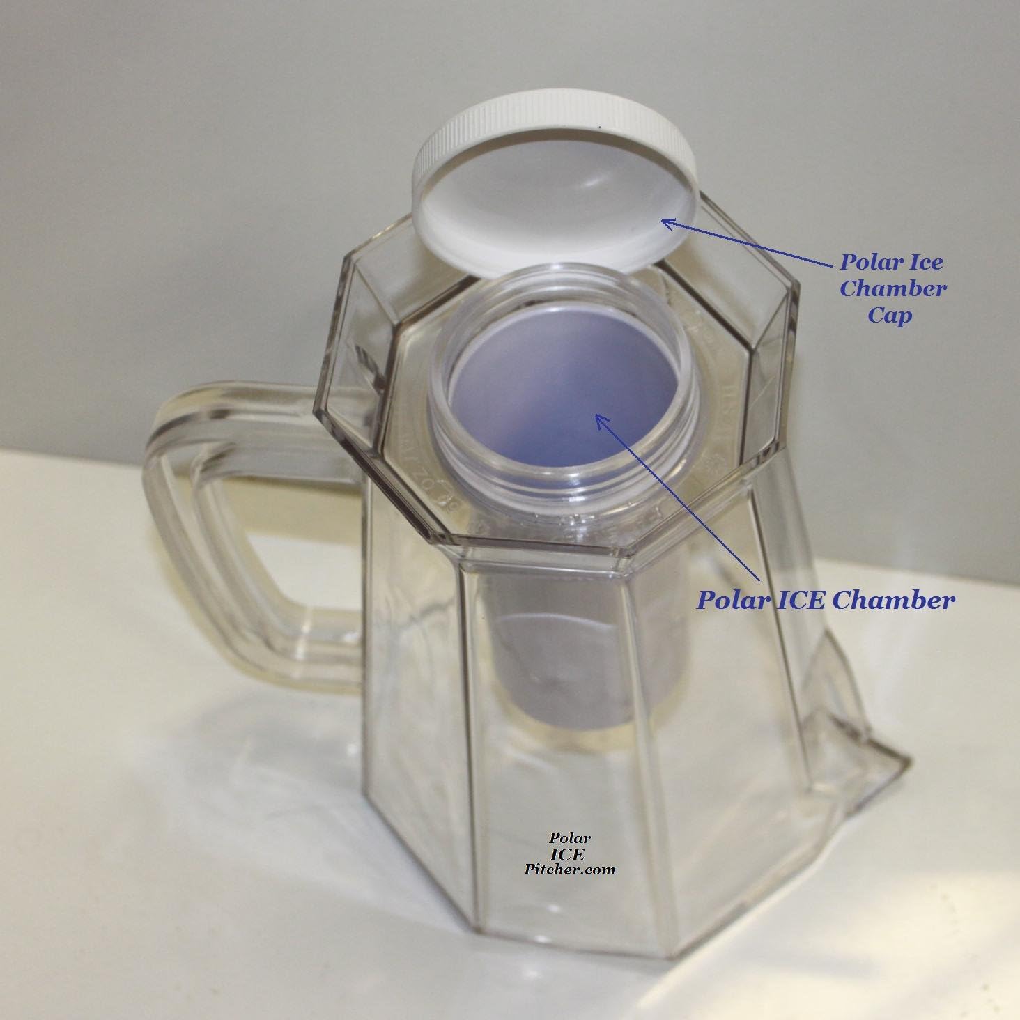 Polar ICE Pitcher with Aluminum Cooling Chamber - Crystal Clear & Brushed Aluminum Design | Perfect for Cocktails, Iced Coffee & Outdoor Entertaining