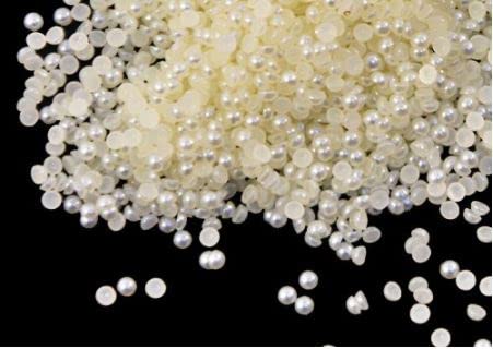5MM Ivory Half Round Pearl ABS Flatback Beads for Jewelry Making, Nail Art, Phone Case Decoration - DIY Craft Supplies for Earrings, Bracelets, Wedding Accessories