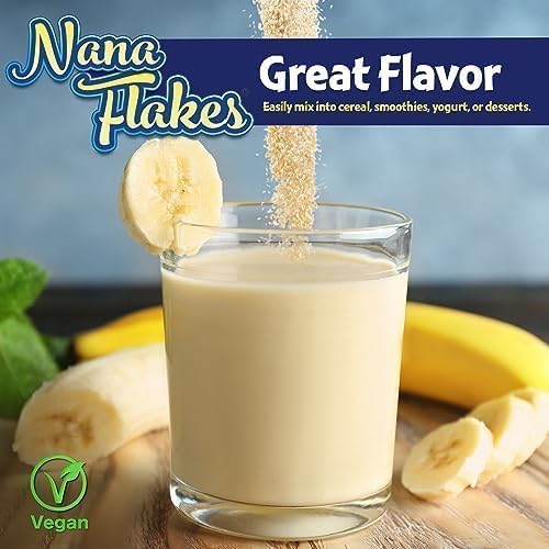 100% Pure Banana Flakes Powder - Natural Protein & Fiber Supplement - 1lb Bag | Ideal for Smoothies, Baking, Baby Food & Medical Nutrition