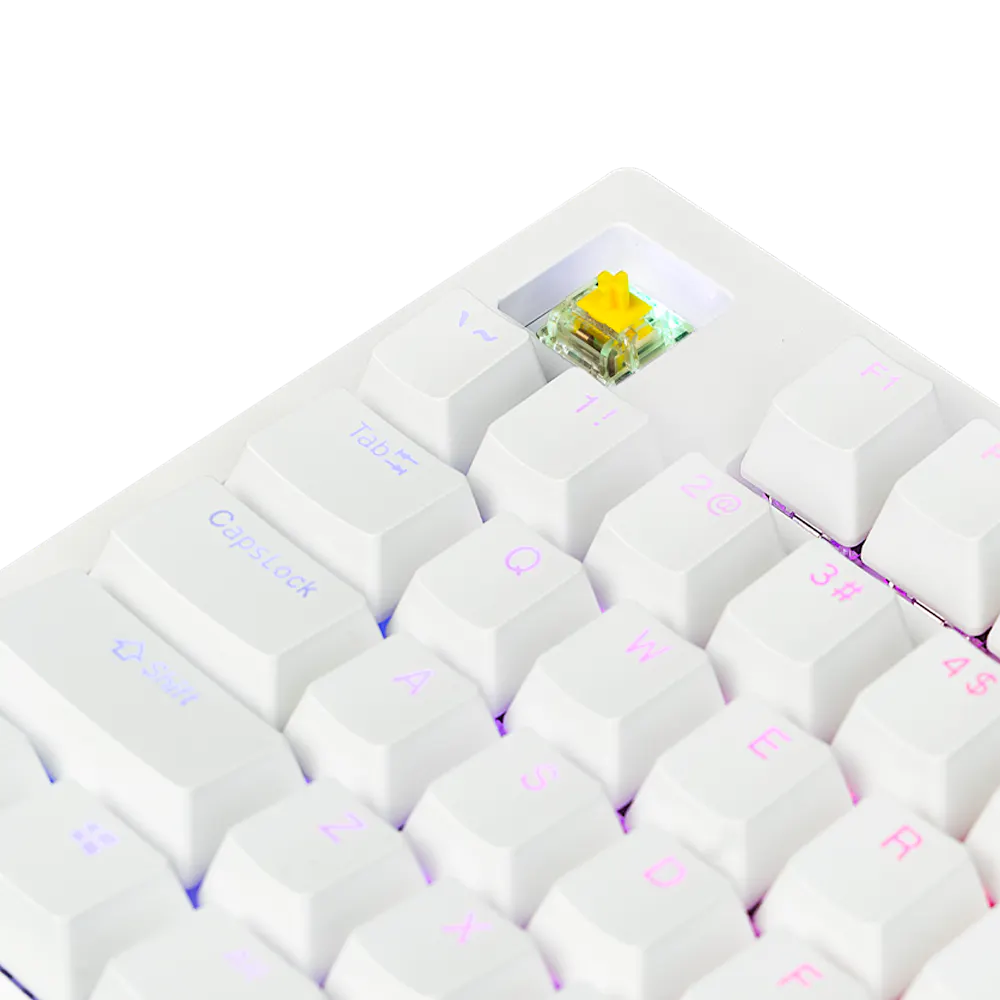 Aftershock Oden V2 TKL 87-Key Wired Mechanical Gaming Keyboard (White) - Compact Design for PC Gamers & Office Work