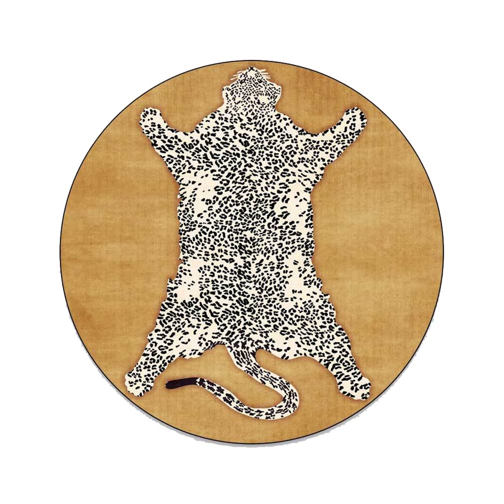 Vintage Tiger Print Round Area Rug - 3' X 3' Non-Slip Boho Decor Carpet for Farmhouse, Bedroom, Living Room, Kitchen & Outdoor Use - Perfect for Cozy Home Décor & Courtyard Style