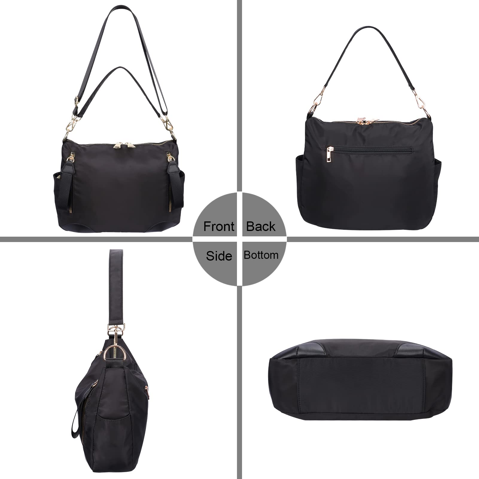 Stylish Women's Nylon Crossbody Bag - Large Capacity Anti-Theft Hobo Tote for Travel, Work & Daily Use | Lightweight Shoulder Purse with Multiple Pockets