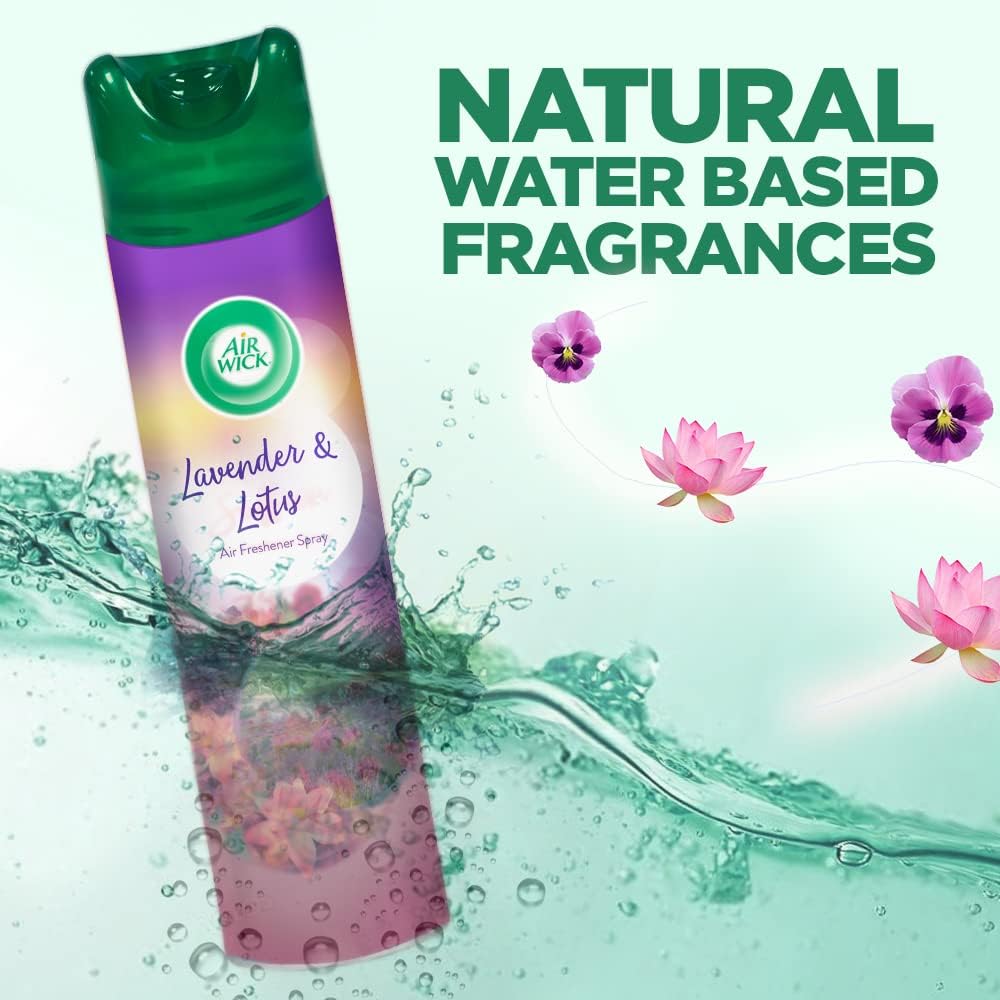Air Wick Lavender & Lotus Scented Room Spray - 245ml (Pack of 2) | Long-Lasting Fragrance for Home, Bathroom & Office | Eliminates Odors | Perfect for Freshening Living Spaces, Bedrooms & Small Areas