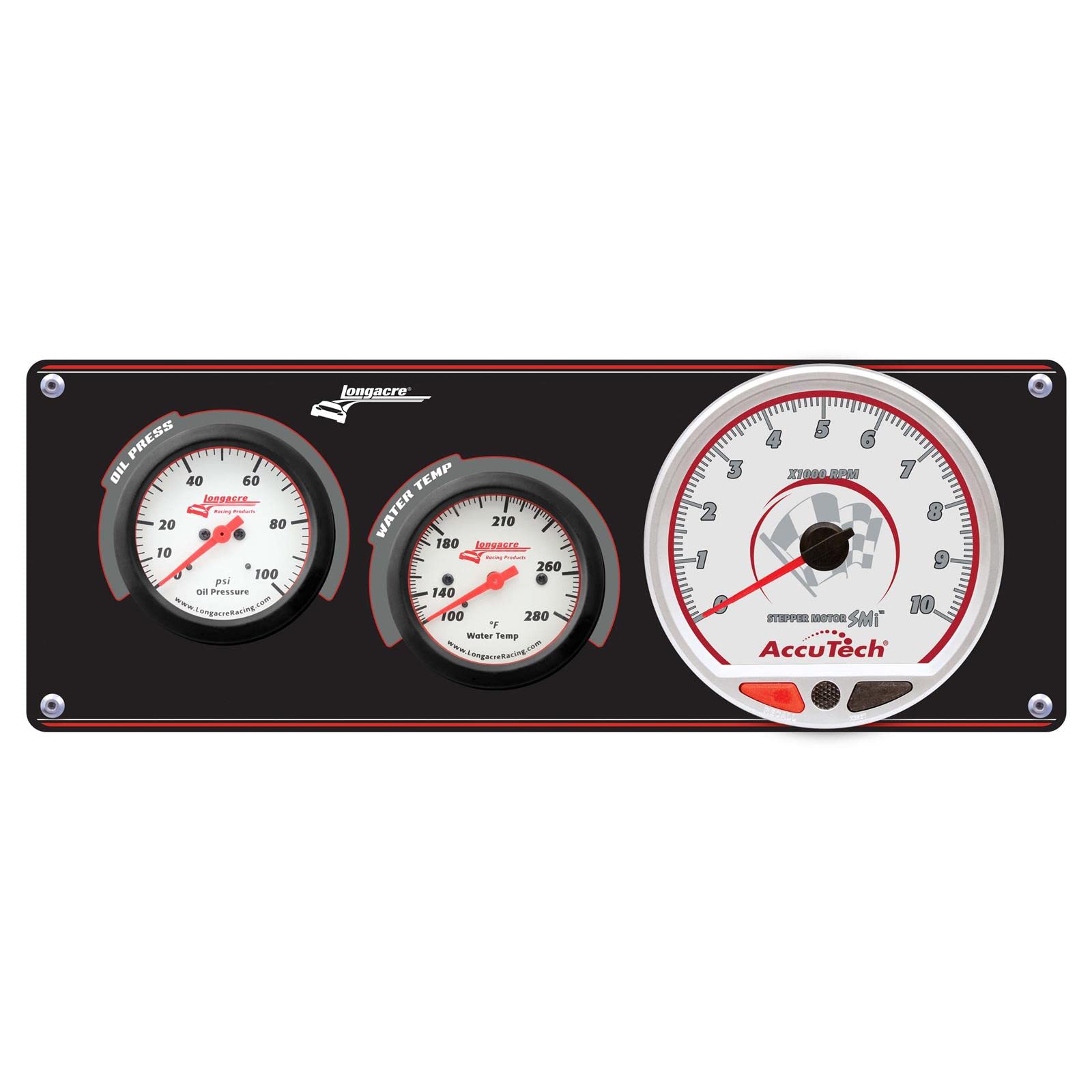 Longacre 52-46906 Sportsman Elite 2 Gauge Panel - High Performance Tachometer, Oil & Water Temperature Gauge Set for Racing & Automotive Enthusiasts - Perfect for Track Days, Drag Racing & Performance Tuning