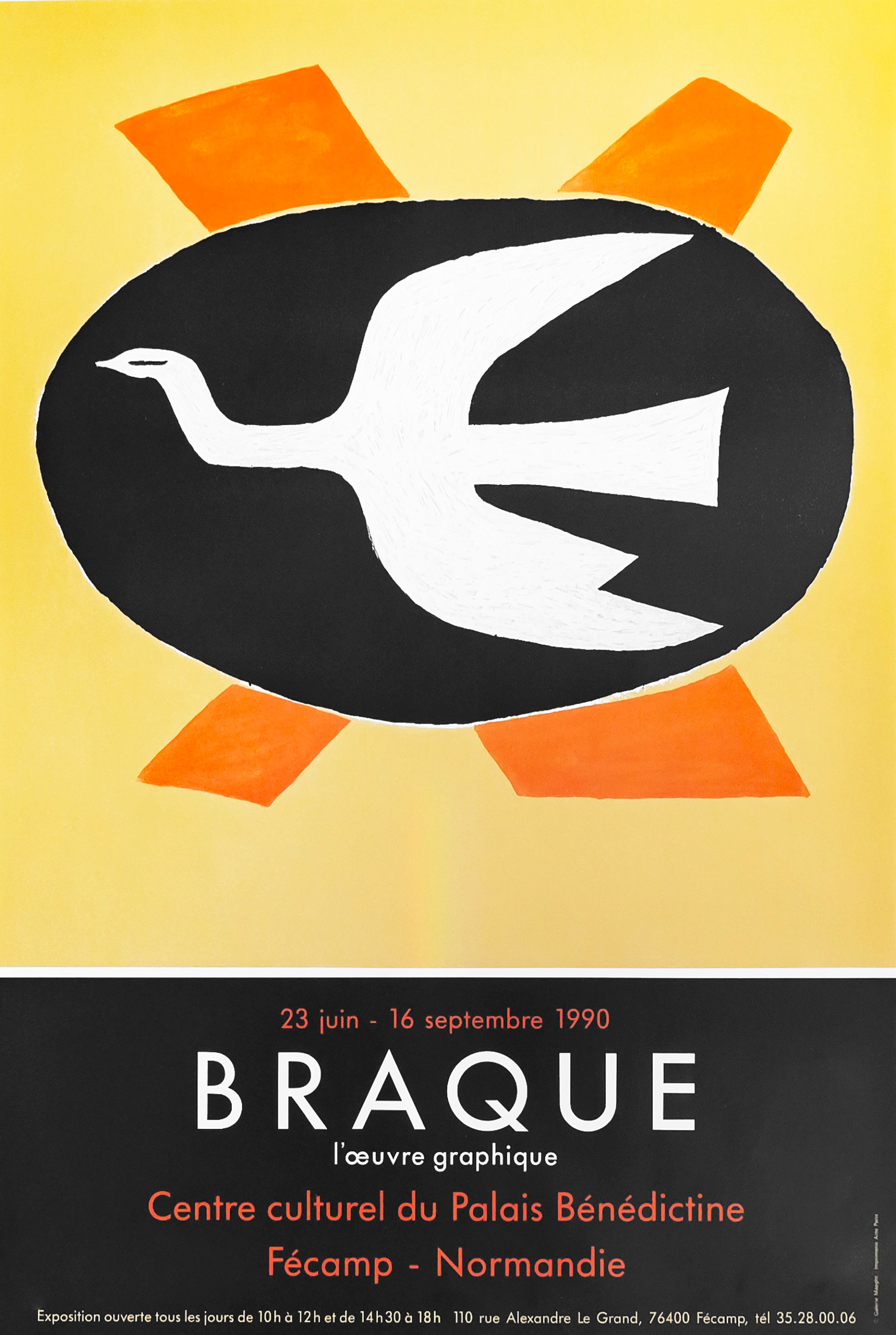 1990 Georges Braque Graphic Works Exhibition Poster - Vintage French Art Print for Home & Office Decor - Perfect for Galleries, Living Rooms & Art Collections
