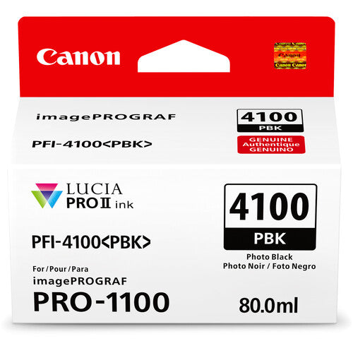 Canon PFI 4100 Photo Black Pigment Ink Cartridge (80mL) - High-Quality Ink for Photo Printing, Ideal for Canon Printers - Perfect for Professional Photography & Home Printing Projects