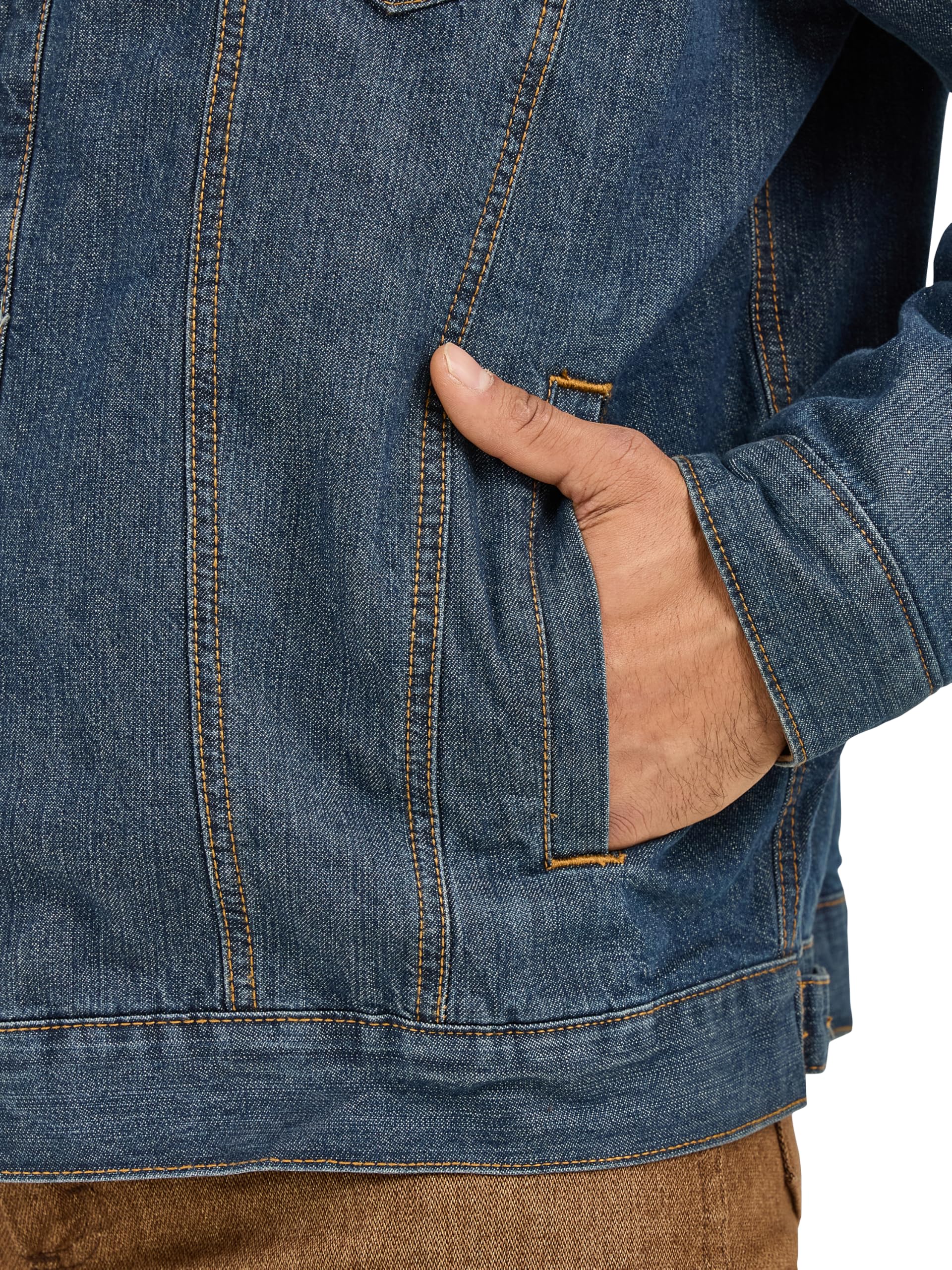 Wrangler Men's Cowboy Cut Western Lined Denim Jacket - Classic Workwear for Ranch, Rodeo & Outdoor Adventures