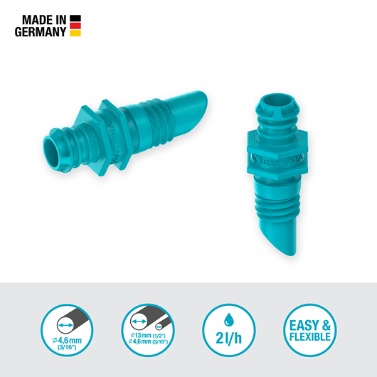 Gardena Endline Drip Head 2 l/h - Precision Watering Nozzle for Garden Irrigation System | Perfect for Flower Beds, Vegetable Gardens & Potted Plants