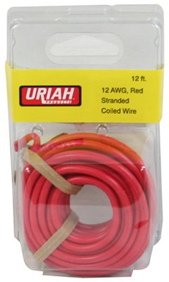 12 Gauge 12AWG Primary Wire - 12 Feet Red Color for Automotive, Marine, and Electrical Wiring Projects