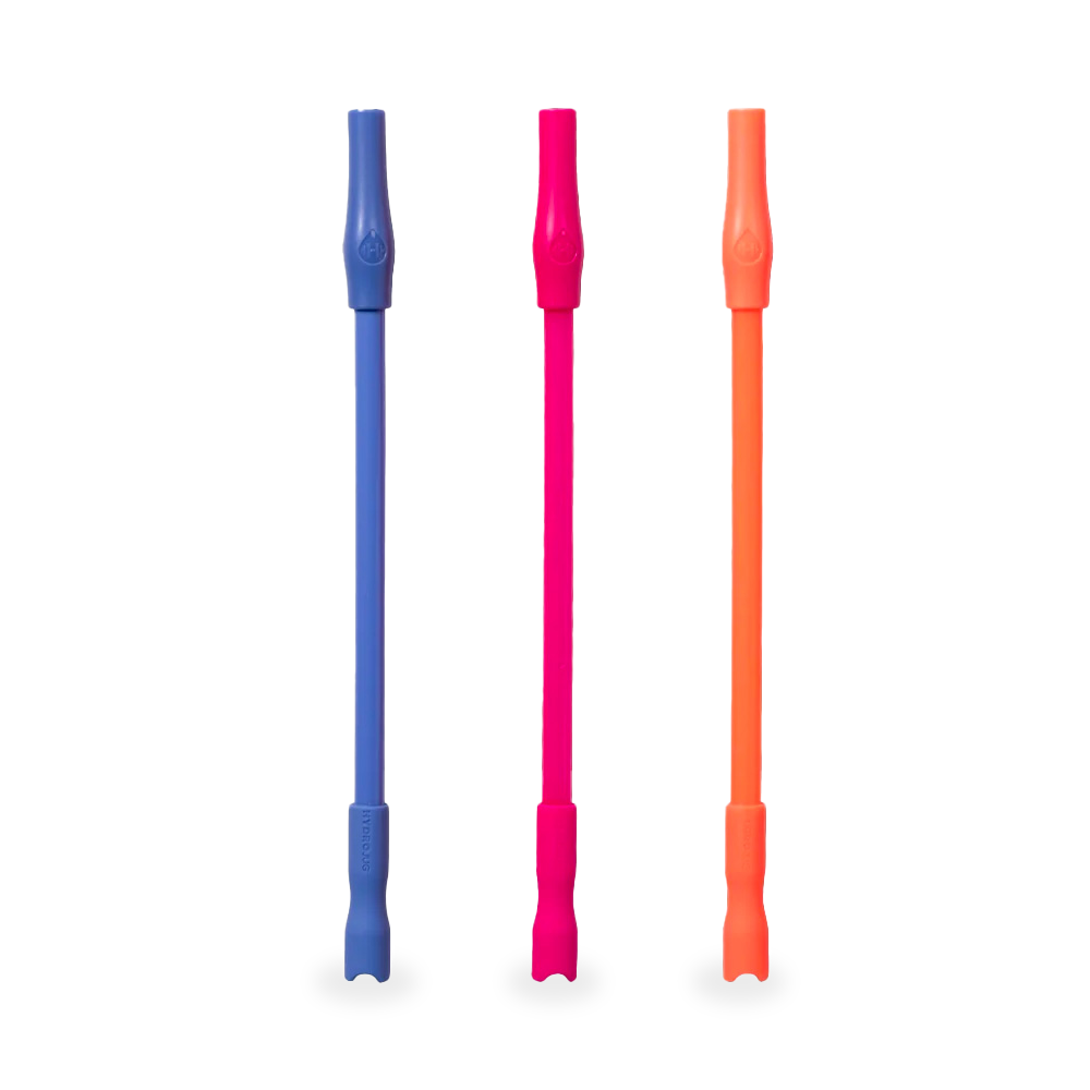 Neon 3-Pack Reusable Plastic Drinking Straws - Colorful Eco-Friendly Straws for Smoothies, Cocktails & Iced Coffee - BPA-Free Party & Home Use