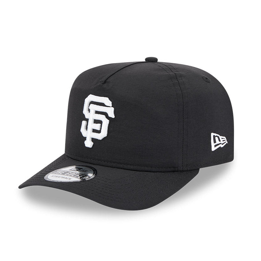 New Era San Francisco Giants Strapback Hat - Black Nylon Golf & Casual Wear Cap for Men & Women | Perfect for Golfing, Outdoor Sports & Everyday Fashion
