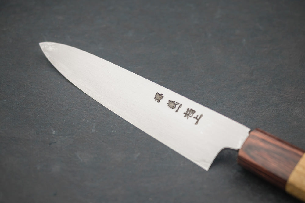 Premium Sakai Kikumori Yoshikazu Tanaka Shironiko Kasumi Petty Knife 150mm - Japanese High-Carbon Steel Kitchen Knife for Precise Slicing, Peeling & Garnishing