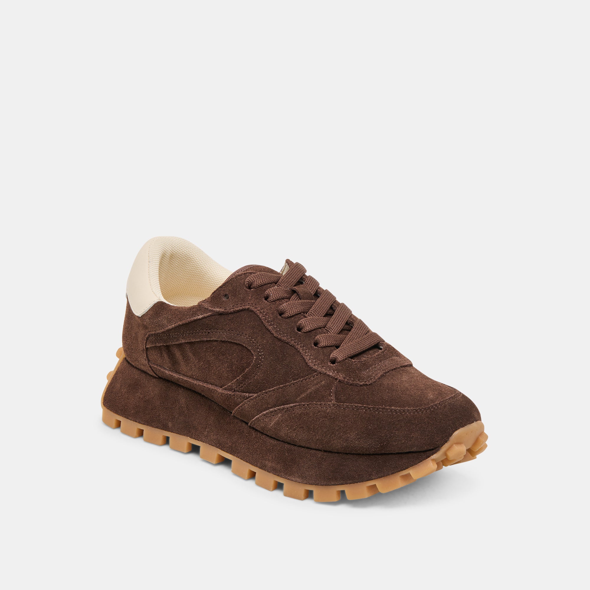 TRICIA Women's Sneakers - DK Brown Suede Casual Shoes for Walking, Running & Everyday Comfort | Stylish & Lightweight Footwear for Workouts, Errands & Outfits