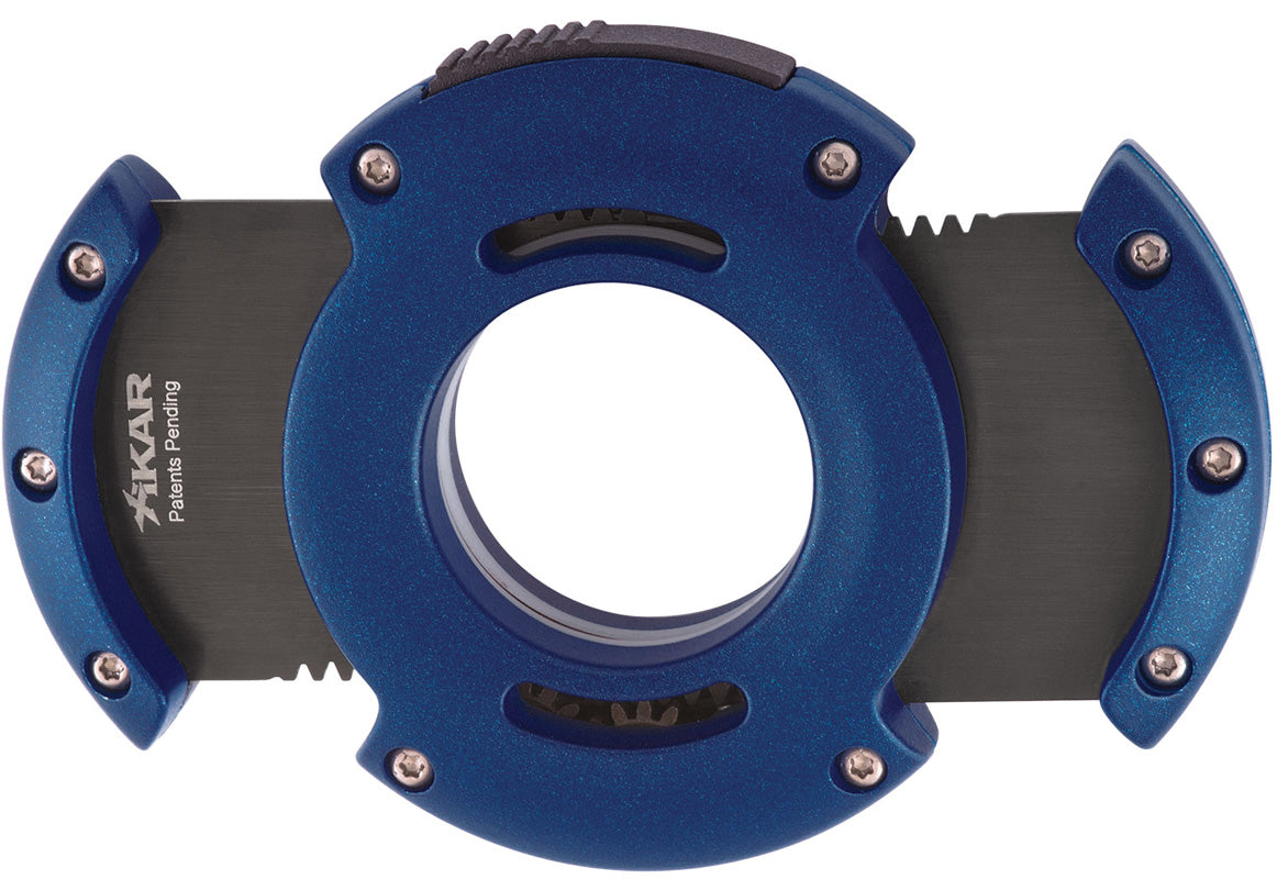 Xikar XO Cigar Cutter - Blue with Black Blades | Premium Stainless Steel Cutter for Smooth Cuts | Perfect for Cigar Enthusiasts & Gifts