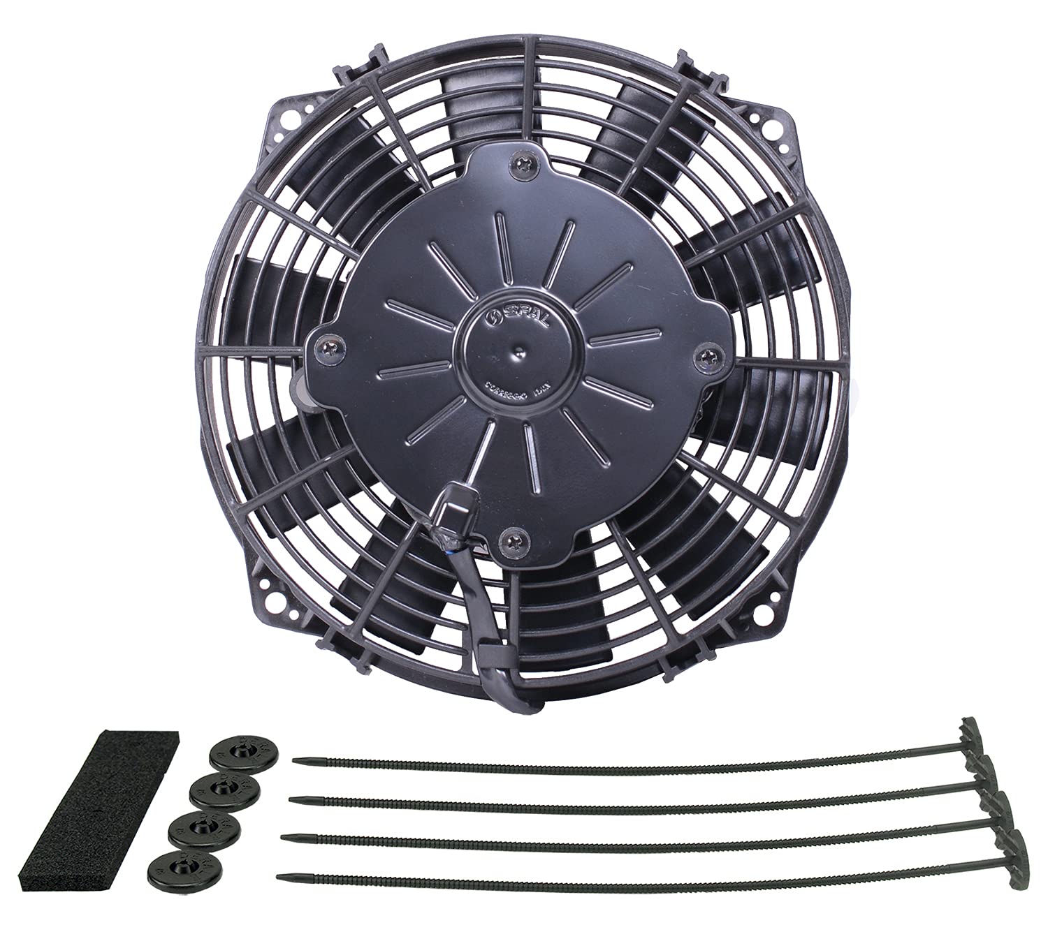 Derale 8 Inch Electric Cooling Fan - 366 CFM Straight Blade Puller Fan, 8 x 8-1/4 x 2 Inch, Plastic Construction - Perfect for Automotive Radiators, HVAC Systems & Industrial Cooling Applications