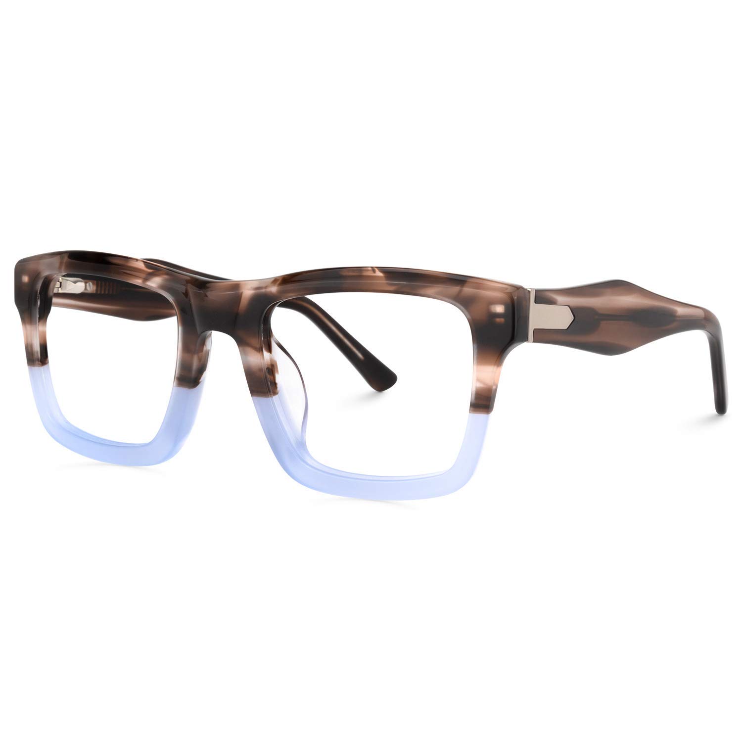 Zeelool FA0761 Blue Light Blocking Glasses for Women & Men - Thick Rectangle Retro Eyewear with UV Protection | Reduce Eye Strain for Computer Work, Gaming & Screen Time