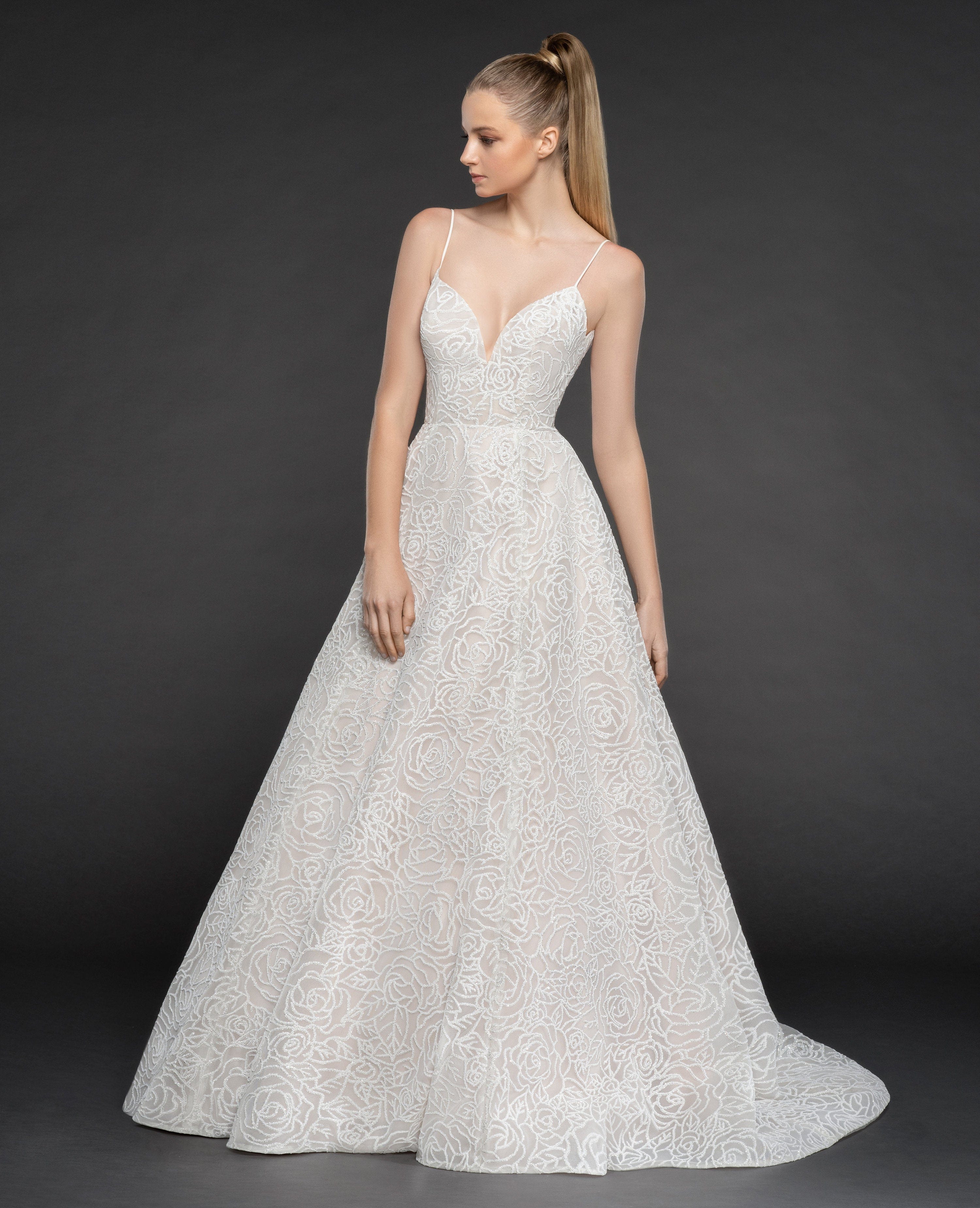 Hayley Paige Jardin Blush Wedding Dress - Size 10 | Elegant Bridal Gown for Church Ceremony & Garden Weddings
