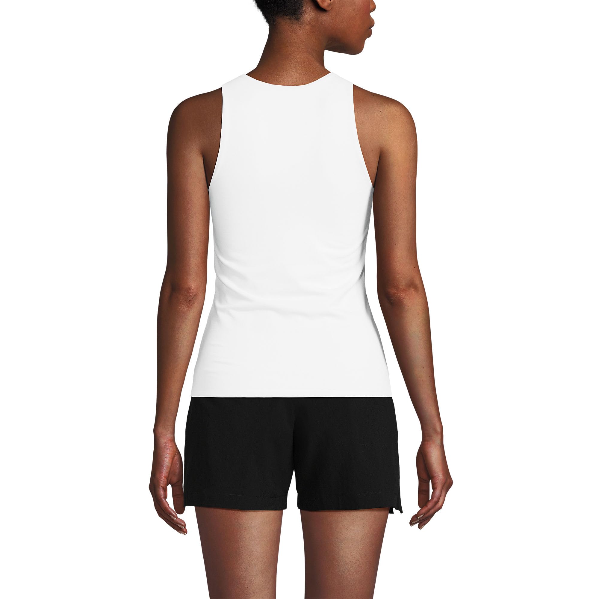 Lands' End Women's Slender Fit Tank Top - Breathable Summer Casual Top for Workout, Yoga & Everyday Wear