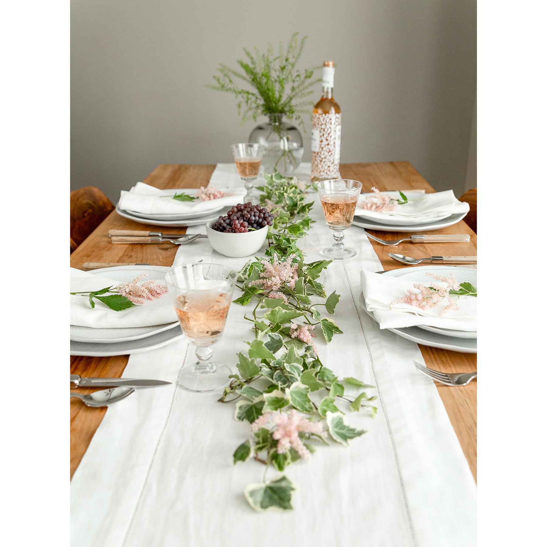 Premium Heavyweight Hemstitch Table Runner - Elegant Dining Decor for Weddings, Holidays & Formal Events - 100% Cotton Linen Tablecloth Accessory