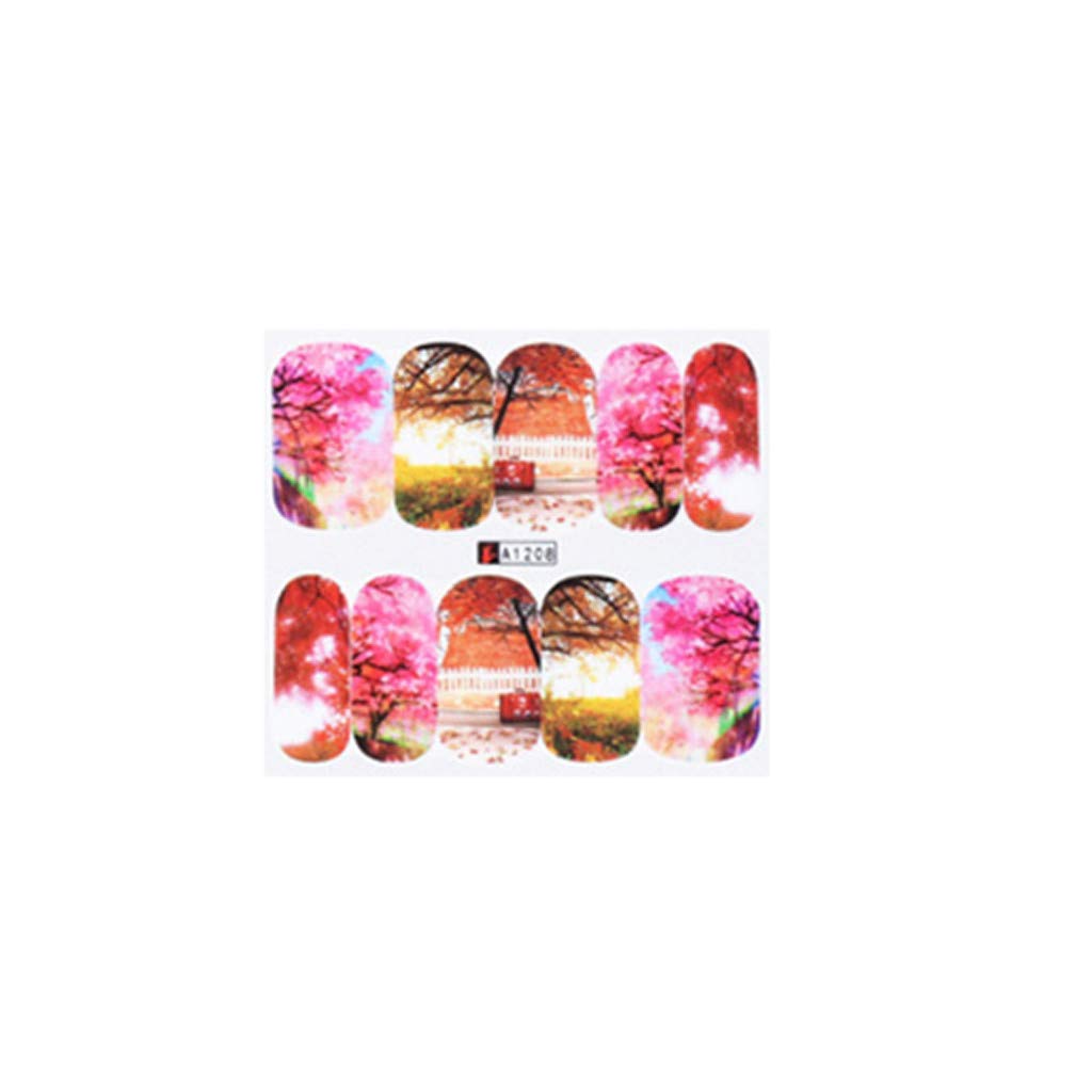3D Maple Leaf Nail Stickers - DIY Autumn Sunset Nail Art Decals for Kids 10-12 | Fall Evening Nail Designs for Parties & Halloween