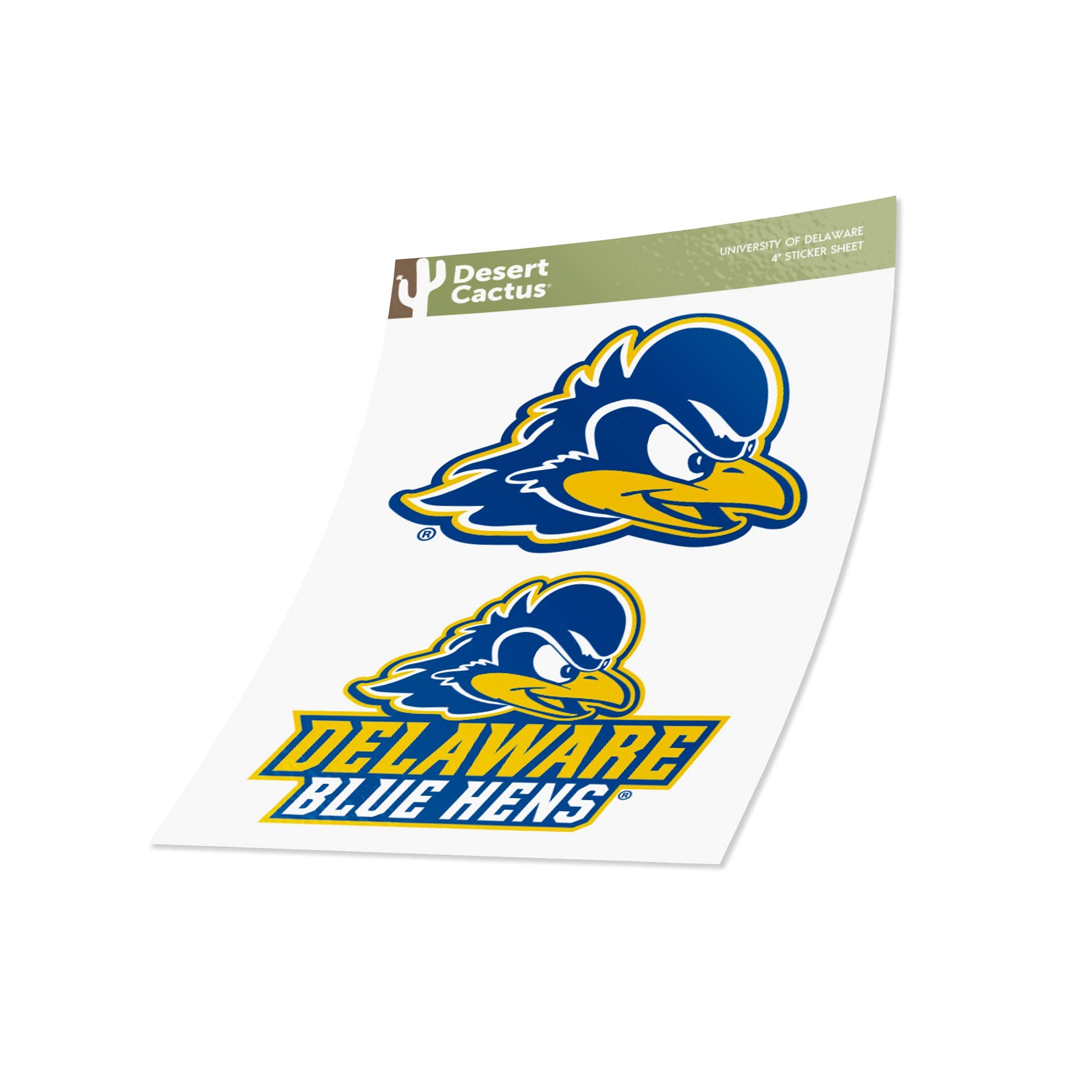 University of Delaware Fightin' Blue Hens Vinyl Decal Sticker Set - 4 Inch Waterproof Laptop, Water Bottle, Car & Scrapbook Decor - Perfect for College Students, Alumni & Fans (UD Blue Hens Collection)