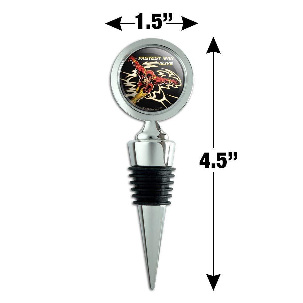 The Flash Fastest Man Alive Wine Bottle Stopper - DC Comics Collectible Bar Accessory for Wine Lovers & Superhero Fans - Perfect for Parties, Gifts & Home Decor