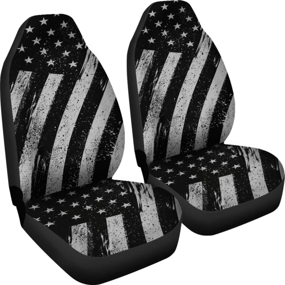 Black and White American Flag Car Seat Covers - Durable Universal Fit for Cars, Trucks & SUVs - Patriotic Auto Accessories for Road Trips, Daily Commute & Car Shows