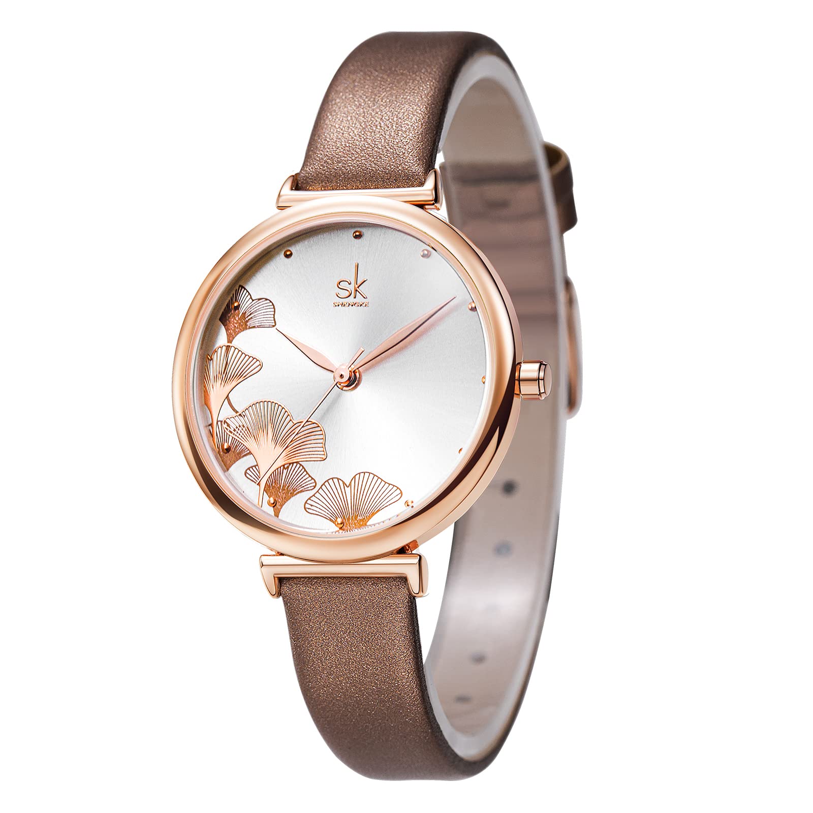 SHENGKE Minimalist Fashion Watch for Women & Men - Simple Elegant Casual Quartz Wristwatch with Date Display - Perfect for Everyday Wear, Office & Date Nights