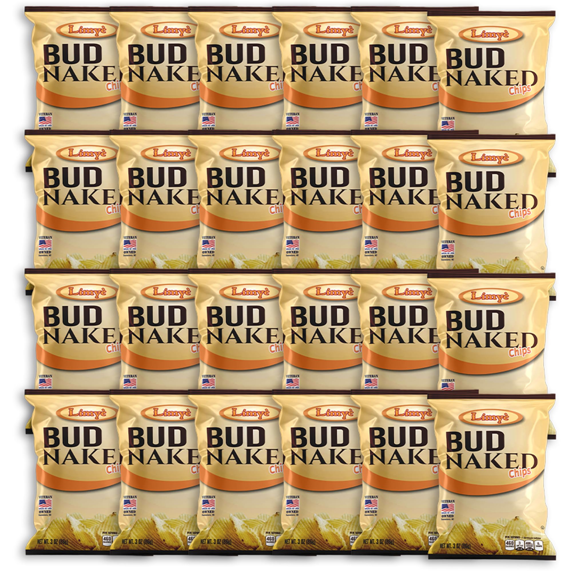 Limye’ Bud Naked Potato Chips - Healthy Kosher Certified Snacks Variety Pack (24 Pack) | Salted, Vegan, Gluten-Free, No Artificial Flavors | Perfect for Lunchboxes, Parties & On-the-Go Snacking