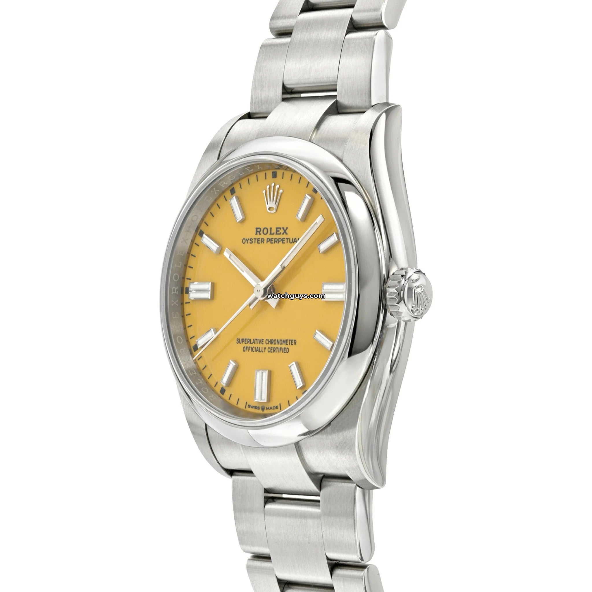 Rolex Oyster Perpetual 126000 Yellow Stainless Steel Watch - Luxury Automatic Timepiece for Men, Perfect for Business, Formal Events & Everyday Wear