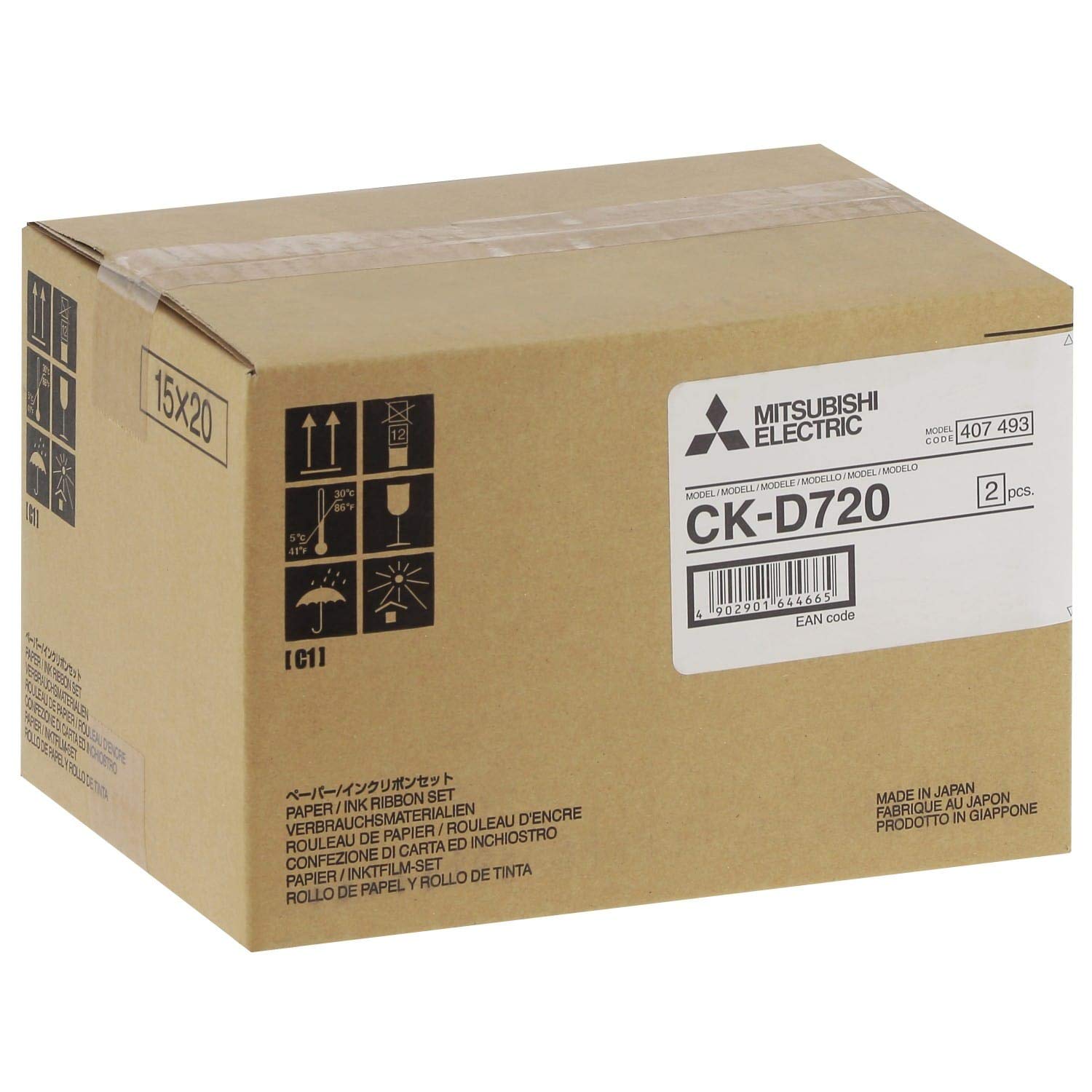 Mitsubishi CK-D720 15X20 Thermal Paper Rolls with Cartridges - Compatible with POS, Receipt Printers & Cash Registers - Ideal for Retail, Restaurants & Small Businesses