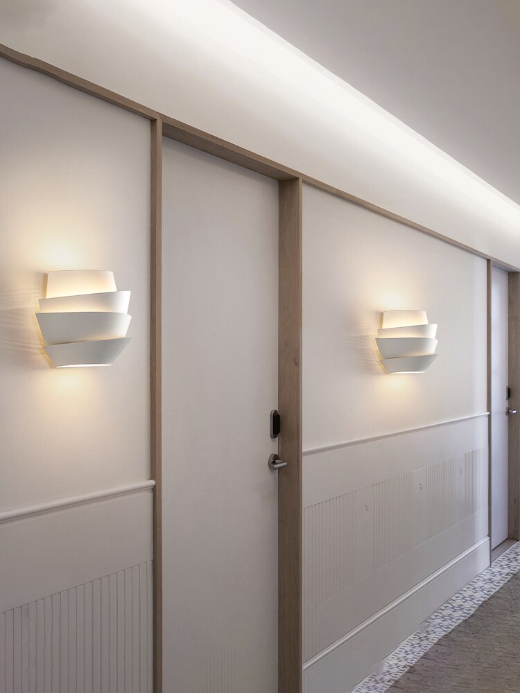 Modern White Space LED Wall Lamp - Dimmable Ambient Lighting for Bedroom, Living Room & Office Decor