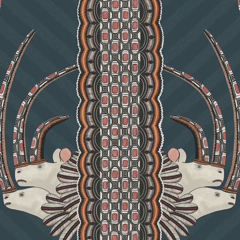 Cole and Son Jabu Blue Wallpaper - Premium Peel and Stick Wallpaper for Living Room, Bedroom, Home Decor - Self-Adhesive Removable Wallpaper (109/3015)